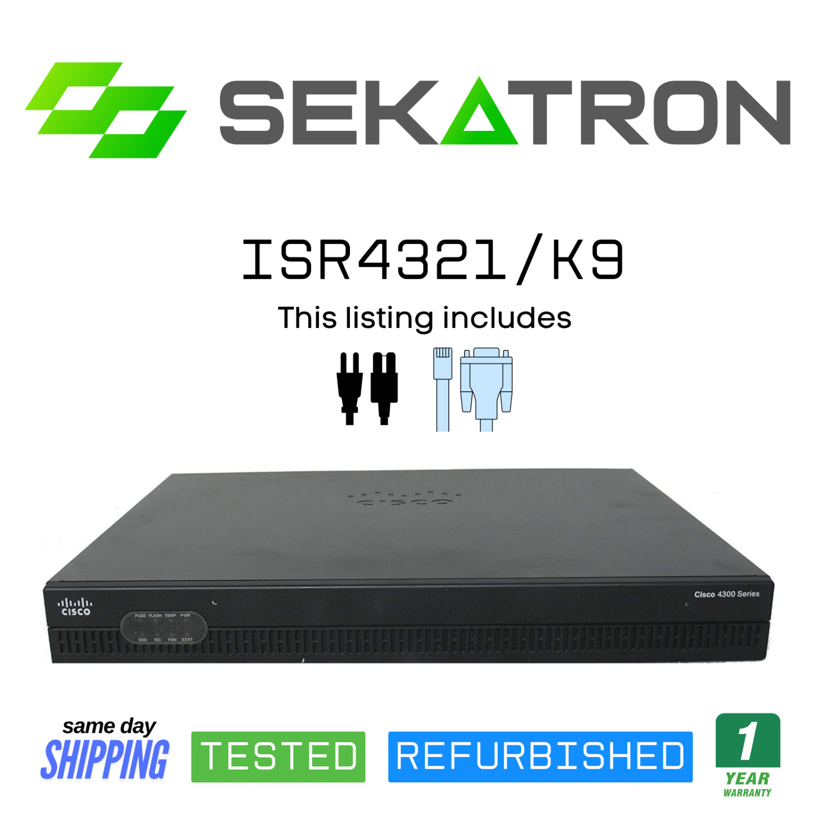 ♻️ Cisco ISR4321/K9 4321 Integrated Services Router ⚡Fast Ship - No Clock Issue