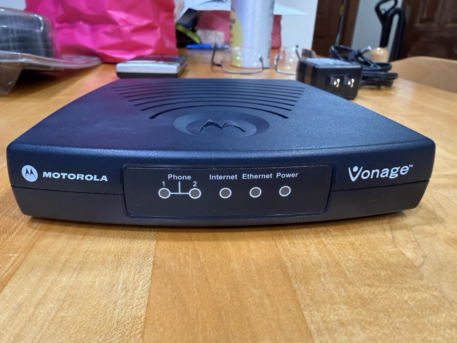 Motorola Vonage VOIP  VT2142 with AC Adapter and Power Cord 2 Lines Great Cond