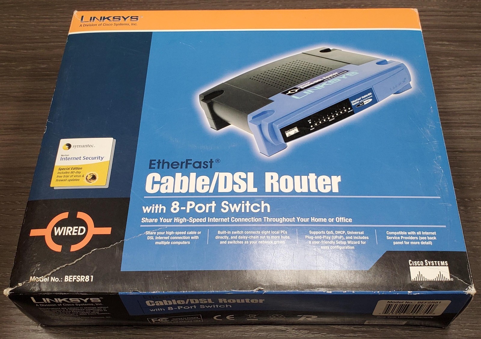 Linksys 819 8-Port 10/100 Wired Router (BEFSR81) New open box