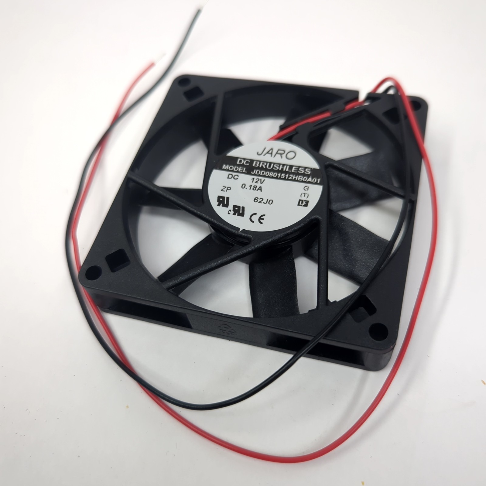 Computer Cooling Fan 80x80x15mm - Jaro DC Brushless Fan 12V 0.18A 2-Wire