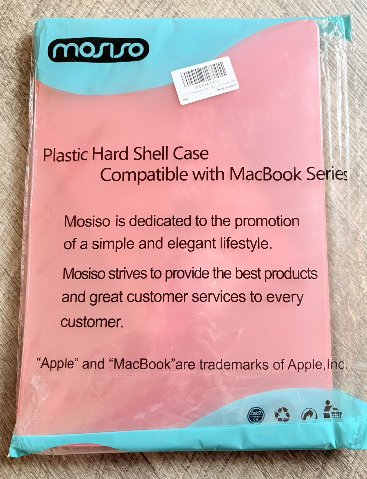 MacBook Mosiso Plastic Hard Shell Case Pink 13.5" x 9.5" NEW NIP