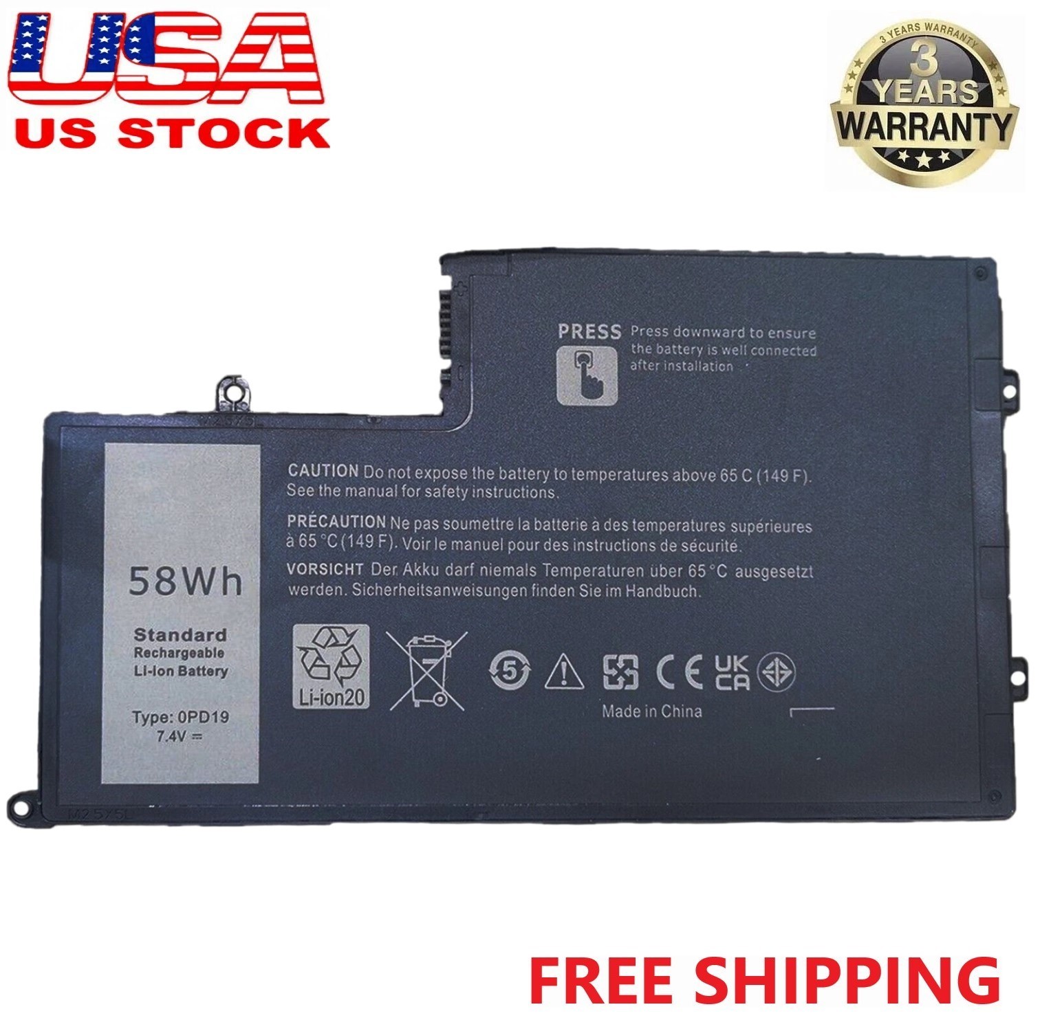 ✅0PD19 OPD19 BATTERY FOR DELL Inspiron 14 5442 5443 5445 5447 15 5542 TRHFF US