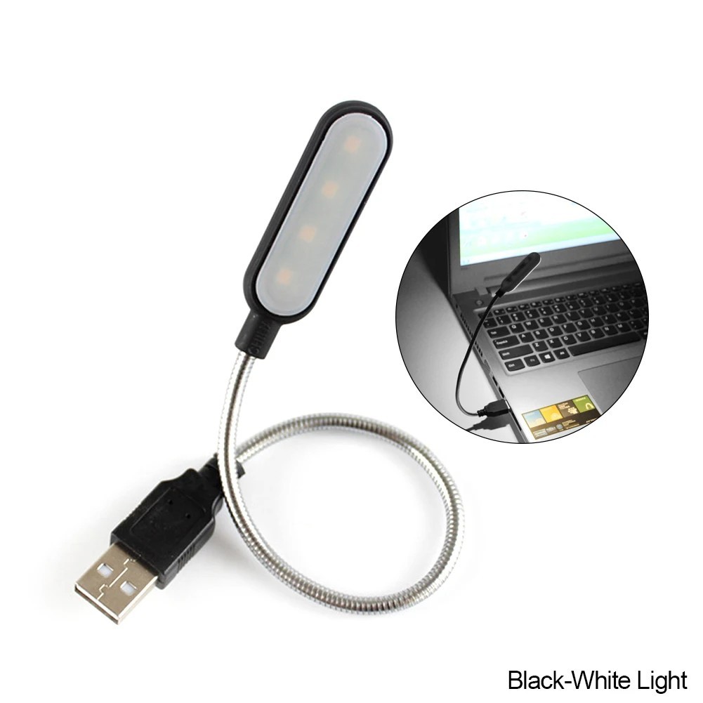 USB LED Book Light Flexible 4 LED Reading Lamp for Laptop PC Notebook Portable
