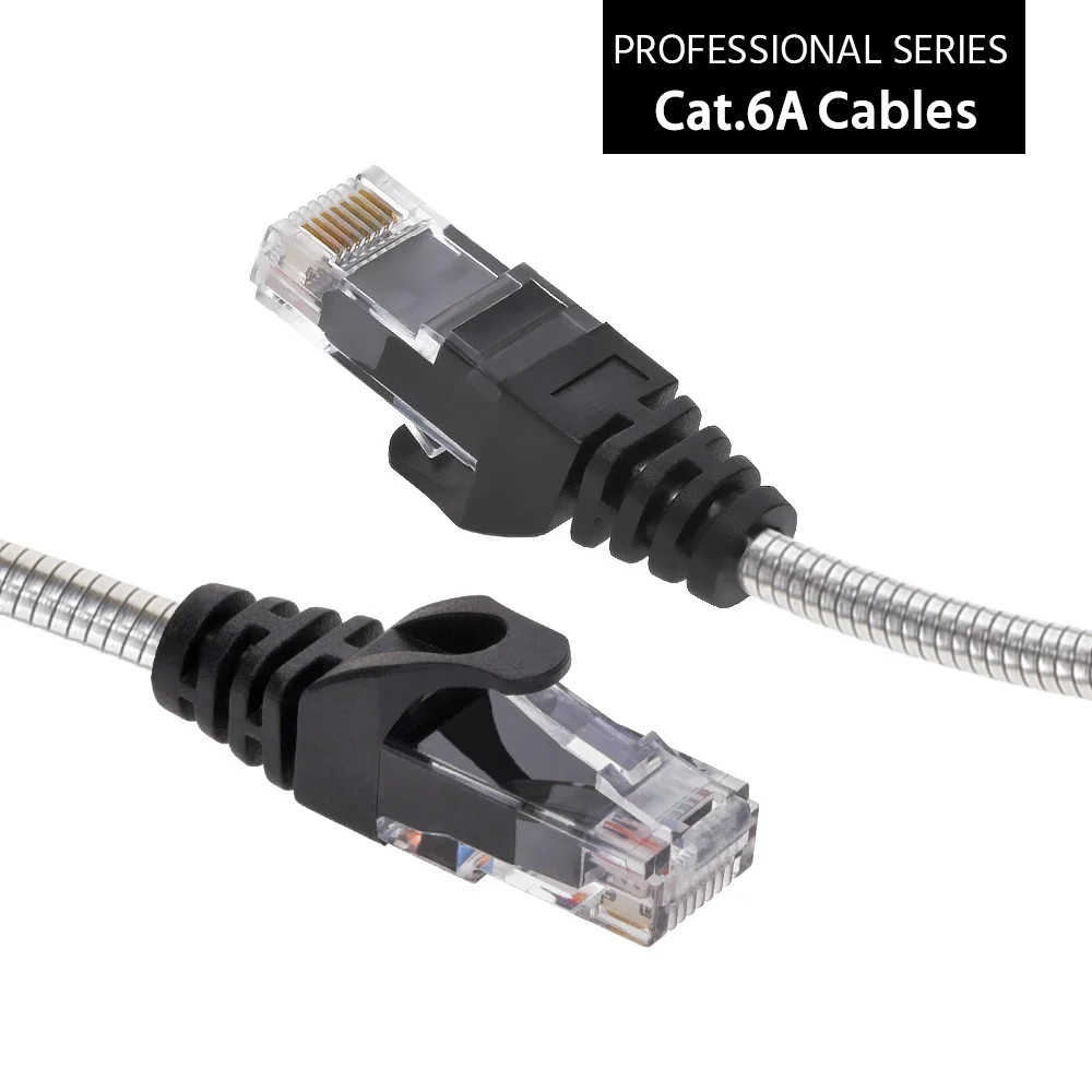 SF Cable 10ft Cat6A 28AWG Armored Anti-Rodent Slim Network Patch Cable