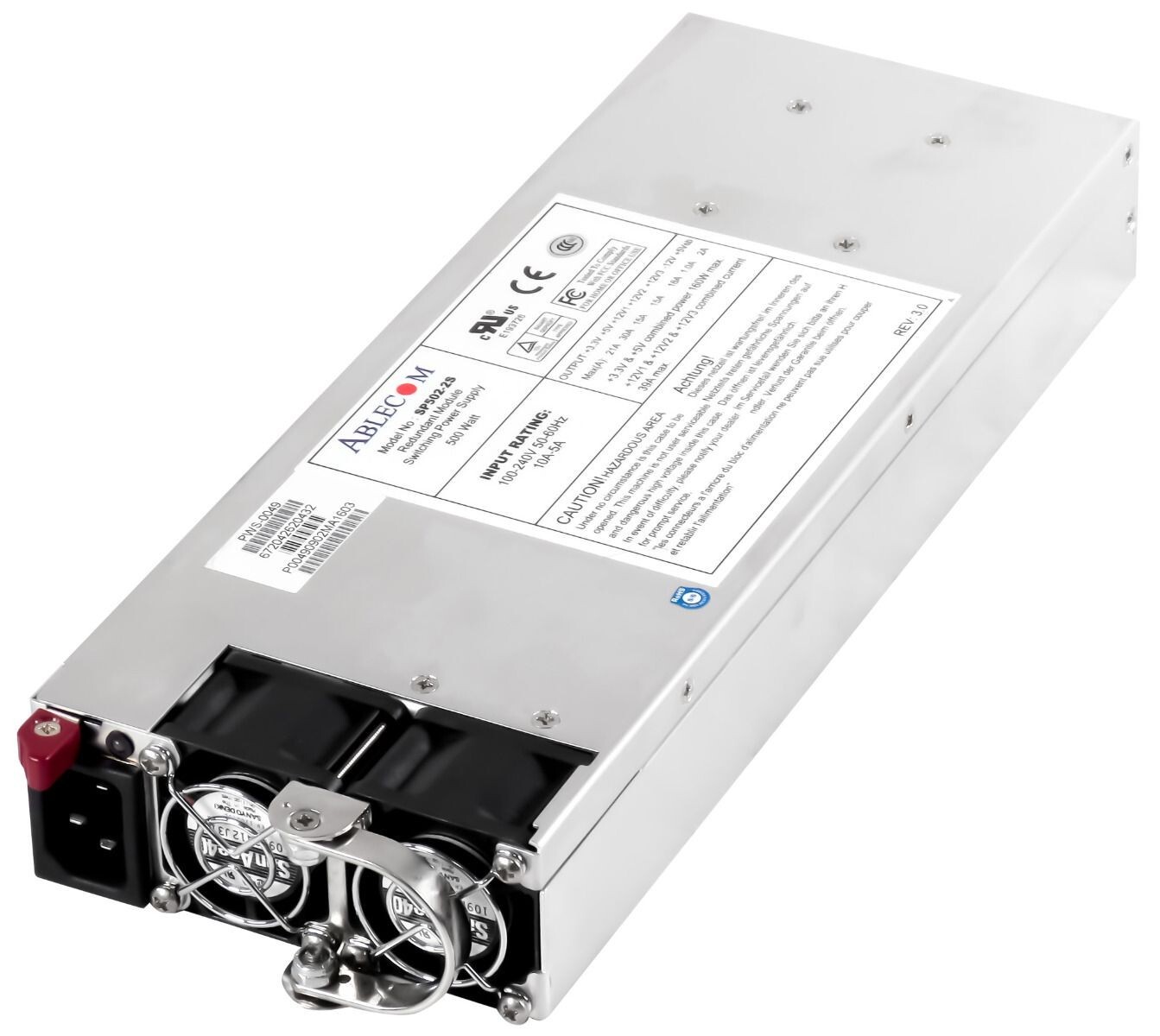 SERVER POWER SUPPLIES ABLECOM SP502-2S PWS-0049 500WATT 1U HOT SWAP