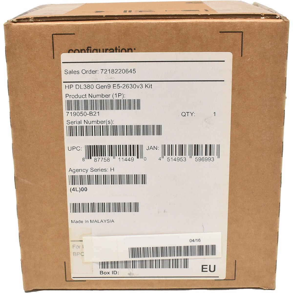 HP 719050-B21 Intel Xeon E5-2630v3 2.4GHz CPU Ki for ProLiant DL380 G9 NEW