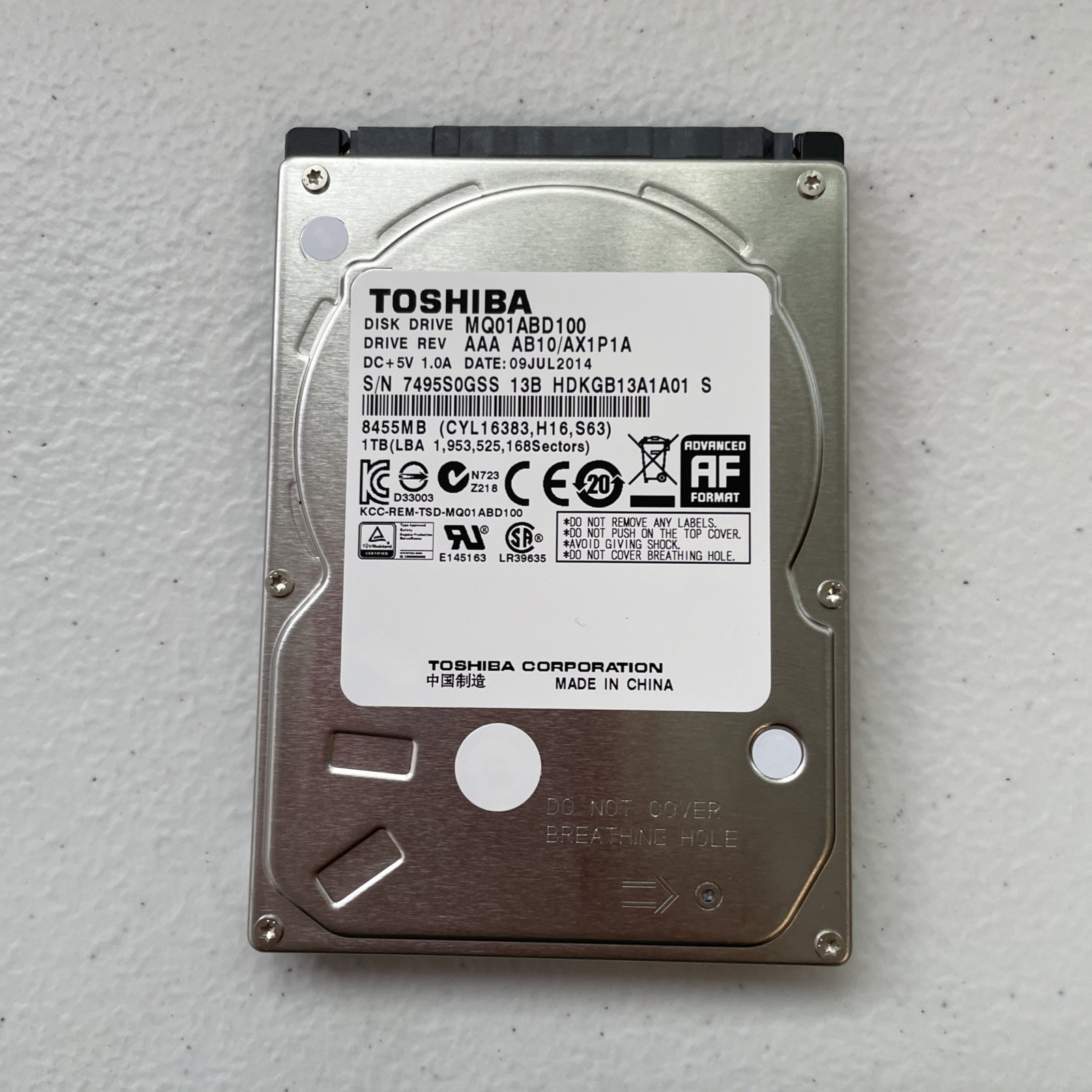 Toshiba 1TB 2.5" SATA HDD MQ01ABD100V Laptop Internal Hard Drive Crystal Disk #3