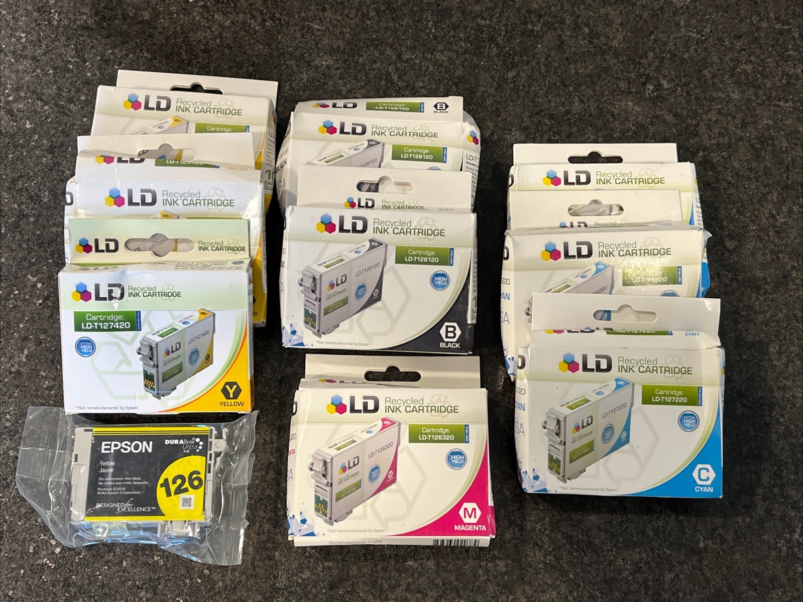 LD Recycled Ink Cartridges Lot of 10 Used In Epson Stylus & Workforce Printers🔥