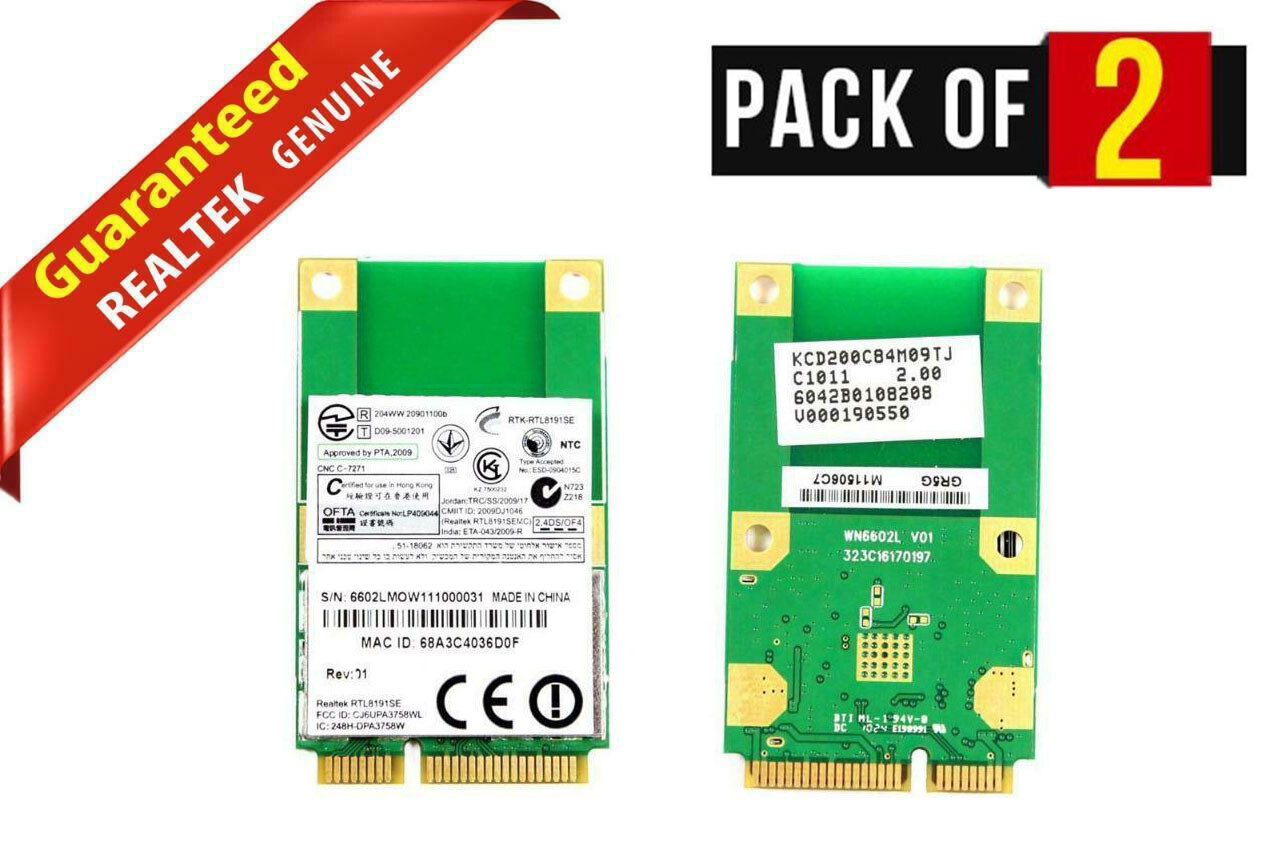 LOT x 2 REALTEK WN6602L Wireless Card MINI-PCI-E LITE-ON 6042B0108208 V000190550