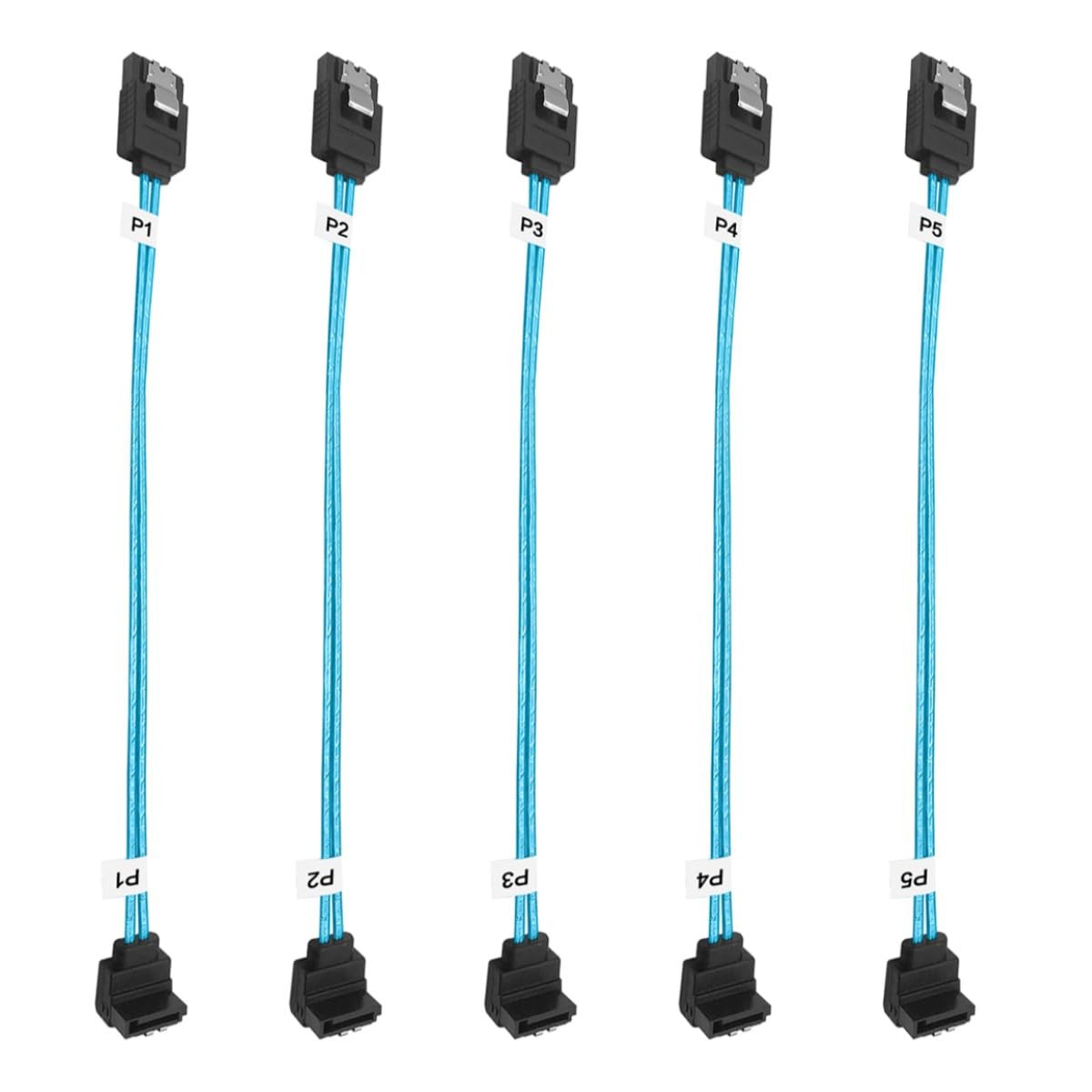 5-Pack SATA III Cable 8-Inch Short Sata-Right Angle-Cable 0.2M SATA 90-Degree Ca