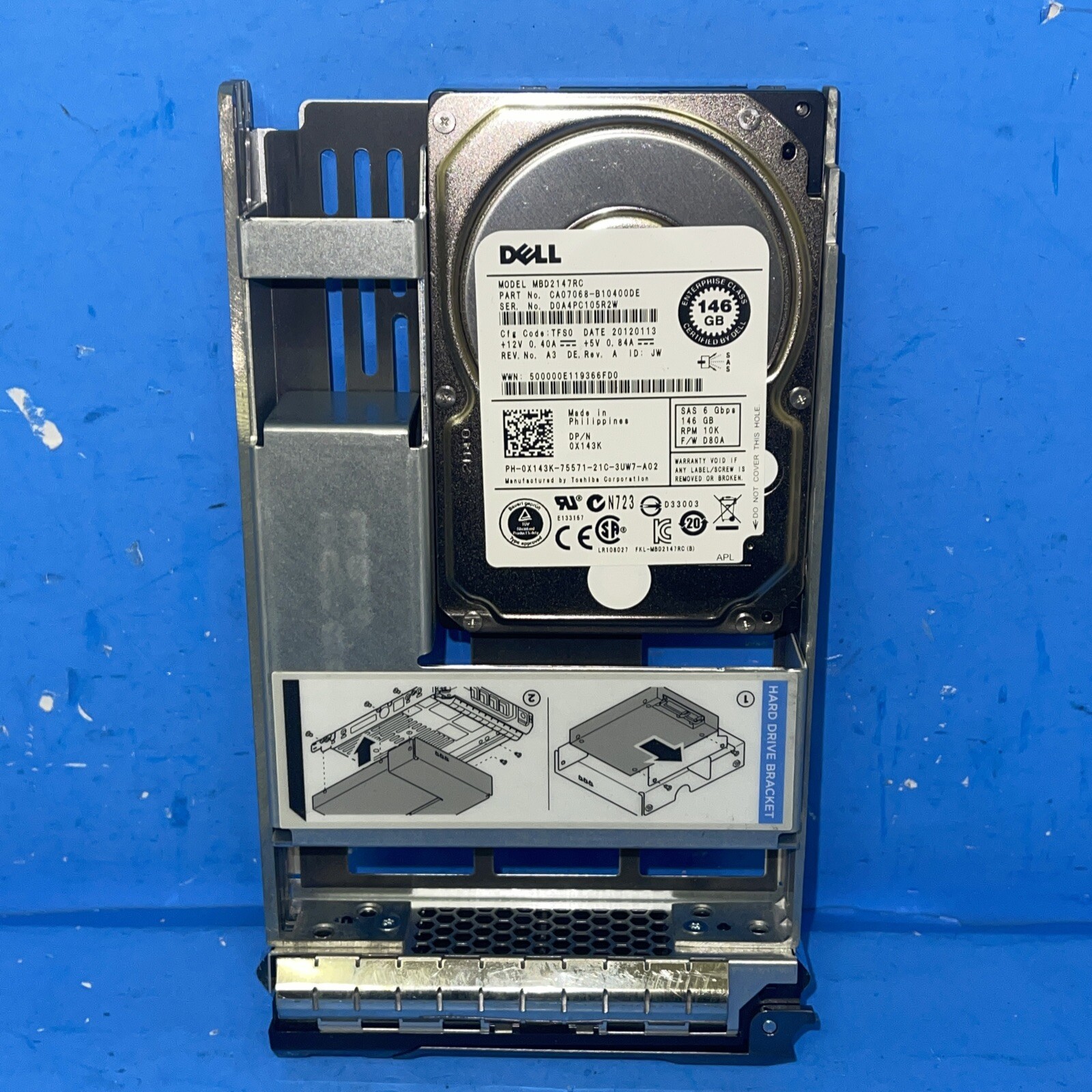 HP 146 GB,Internal,10000 RPM,2.5" (518011-001) Hard Drive /0x143k /MBD2147RC