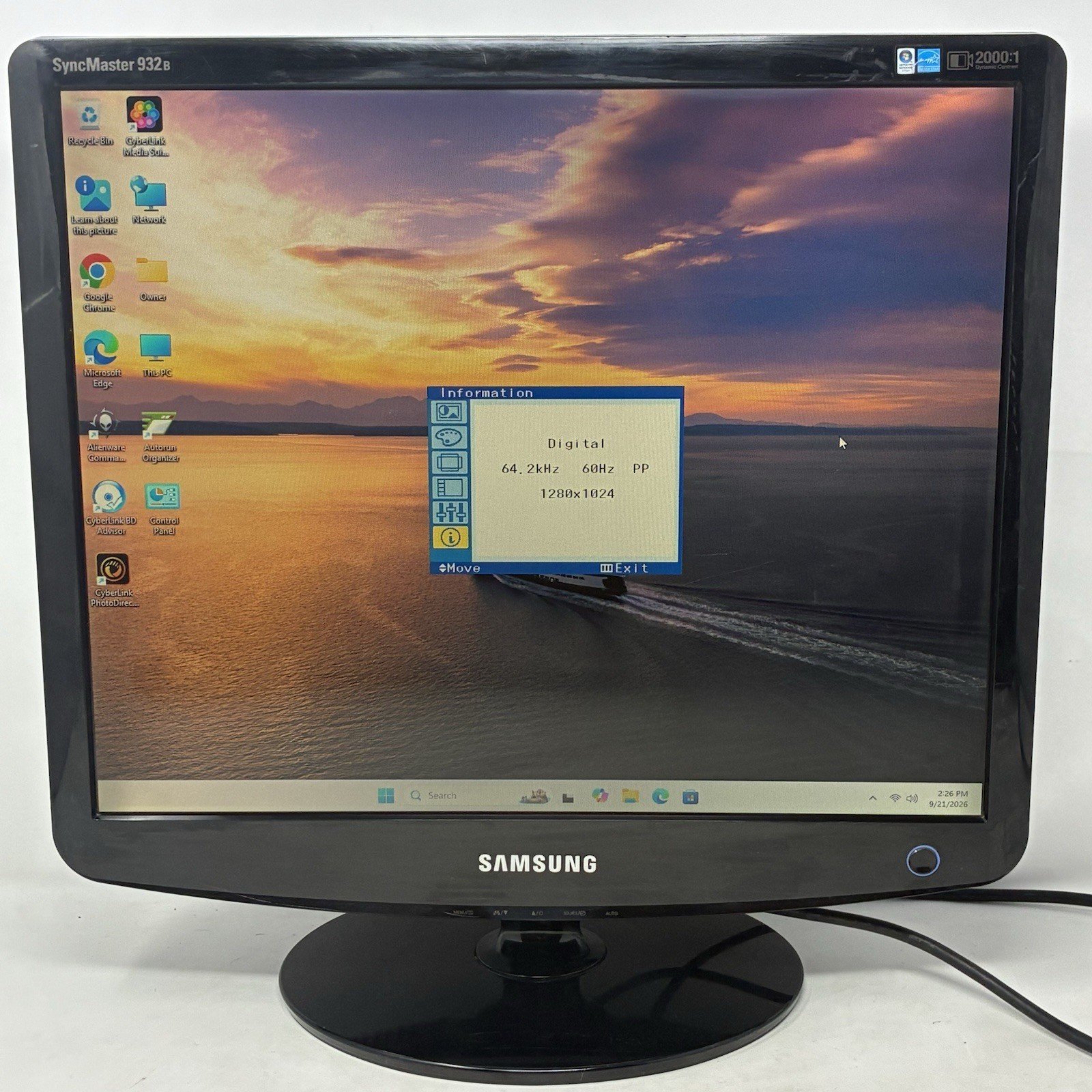 Samsung SyncMaster 932B 19” LCD Monitor VGA DVI 1280x1024 SXGA 5:4 Tested Works