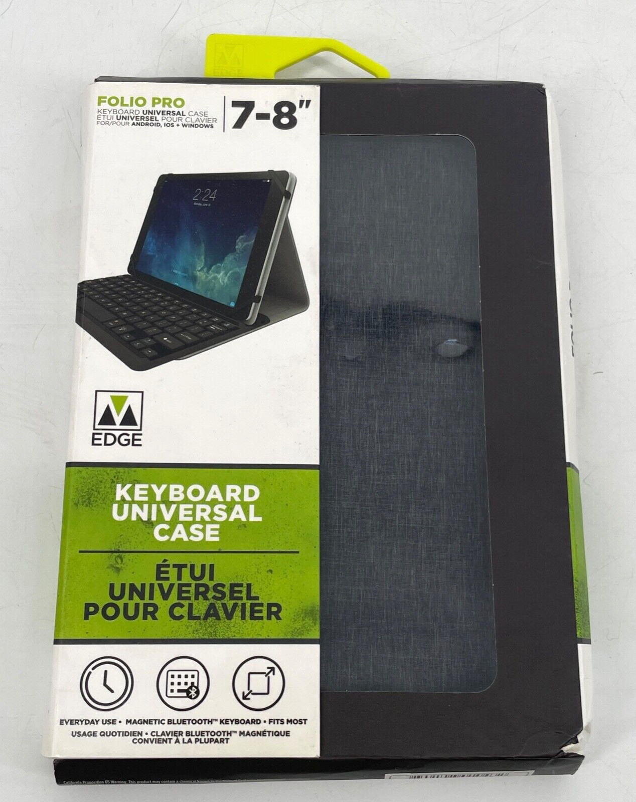 M-Edge Folio Power Pro Universal Keyboard Case Fits Tablets 7"-8"