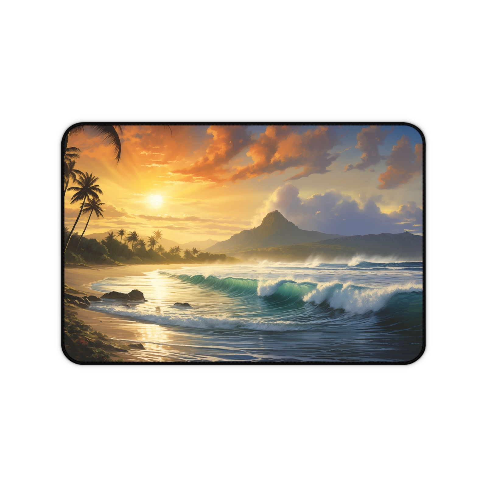Tropical Beach Mouse Pad, Mountain Desk Mat, Large XL Deskmat, Gaming Mouse Pad 