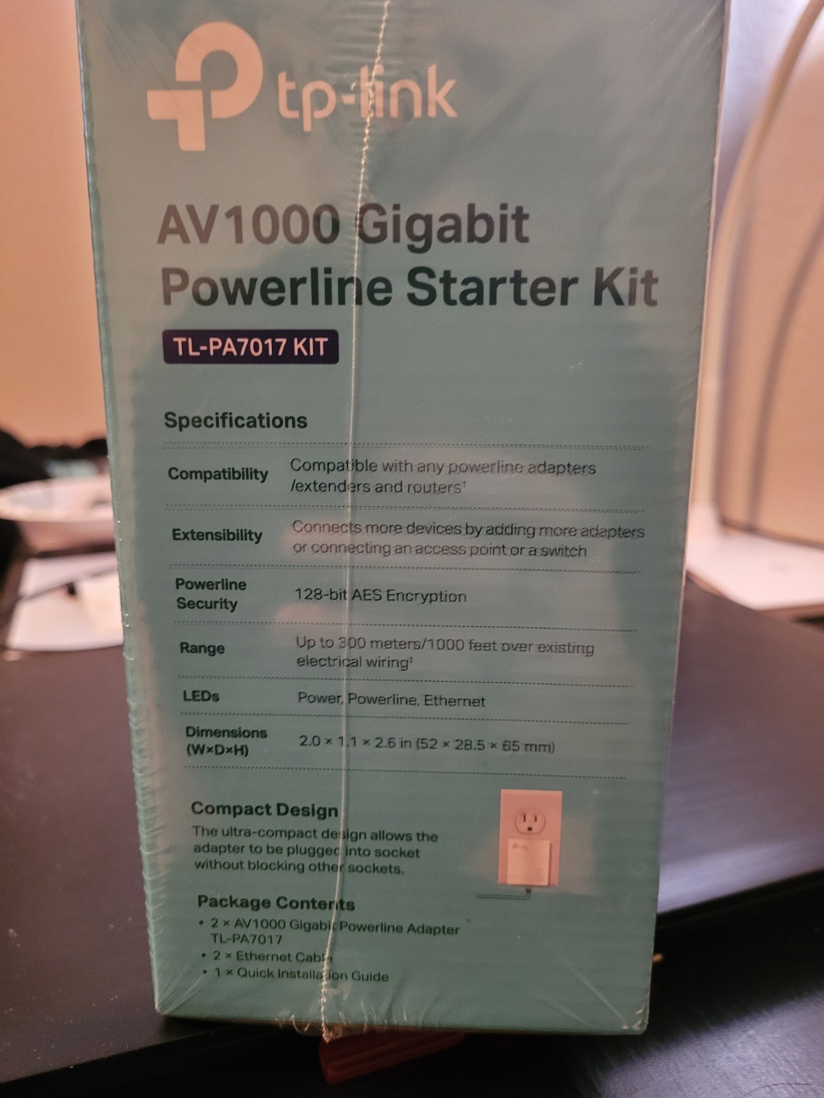 TP-Link TL-PA7017 KIT AV1000 Gigabit Powerline Ethernet Adapter Kit NEW Sealed