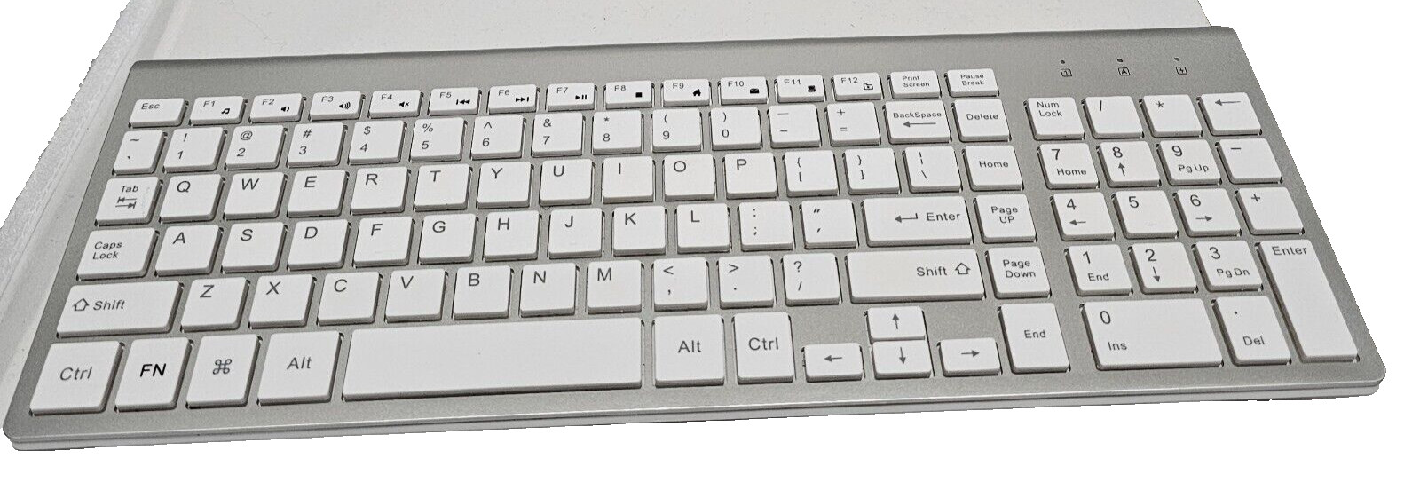 J JOYACCESS White Wireless Keyboard, 2.4G USB Ultra Slim and Compact Computer...