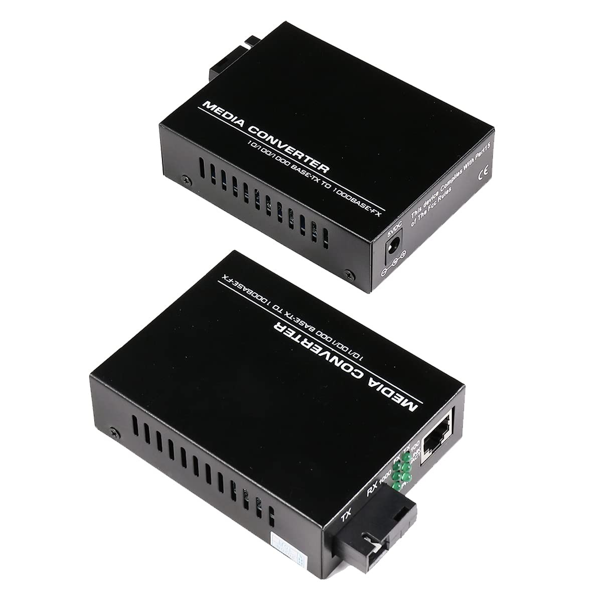 2 PCS SC Single Mode Gigabit Ethernet Media Converter BiDirectional 20km