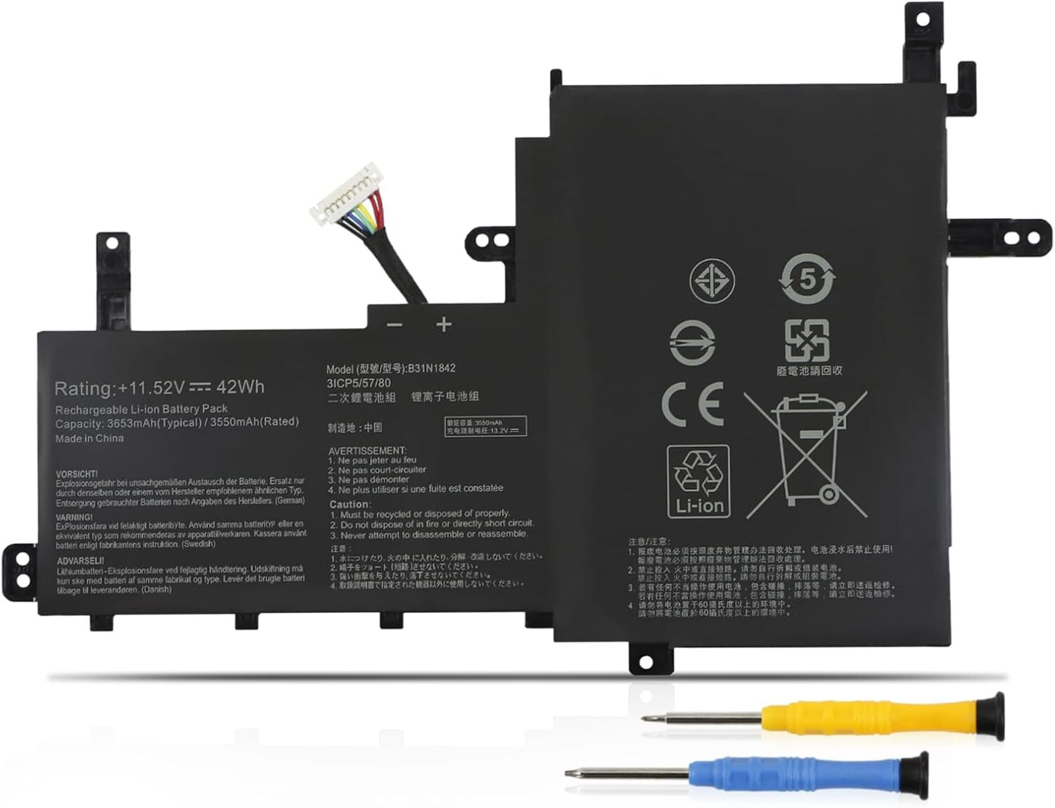 11.52V 42Wh Battery For Asus VivoBook 15 K513 K513E K513EA K513EQ K513EAN Series