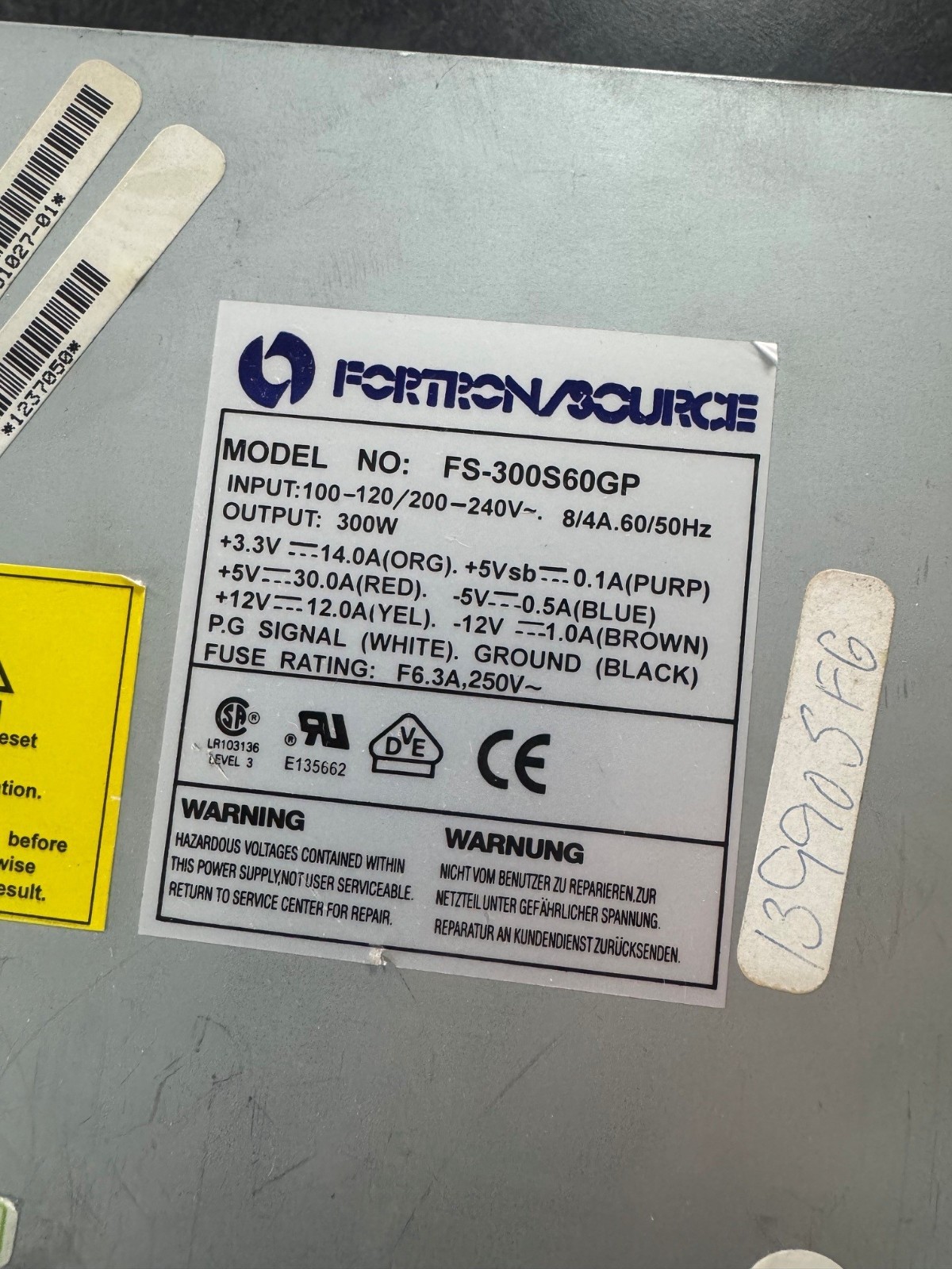 FS-300S60GP Fortron/Source Dual Pentium Pro Socket 8, 300W Power Supply