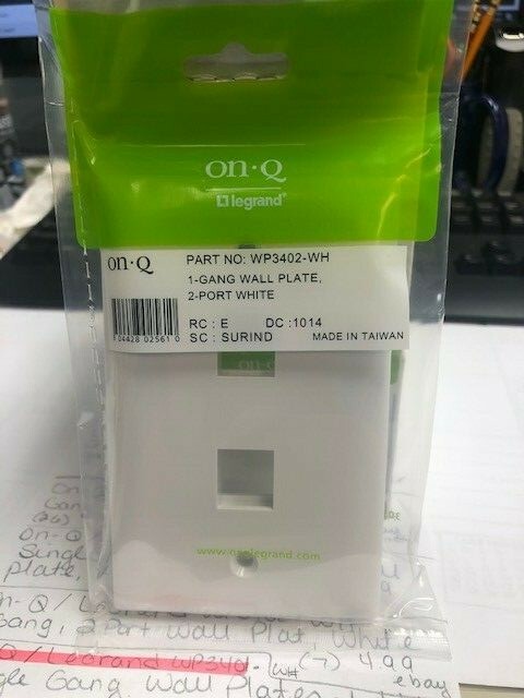 ON-Q Legrand WP3402-WH, 1-Gang Wall Plate, 2-Port