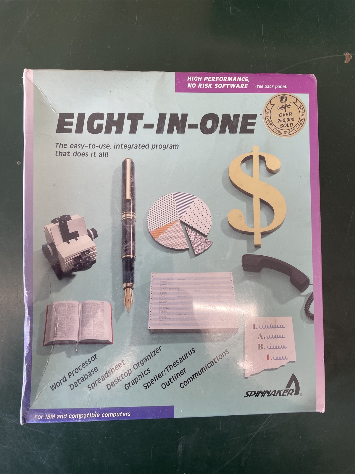 VINTAGE IBM PC Eight-In-One 5.25 DISKS Floppy Disks Spinnaker Software Sealed