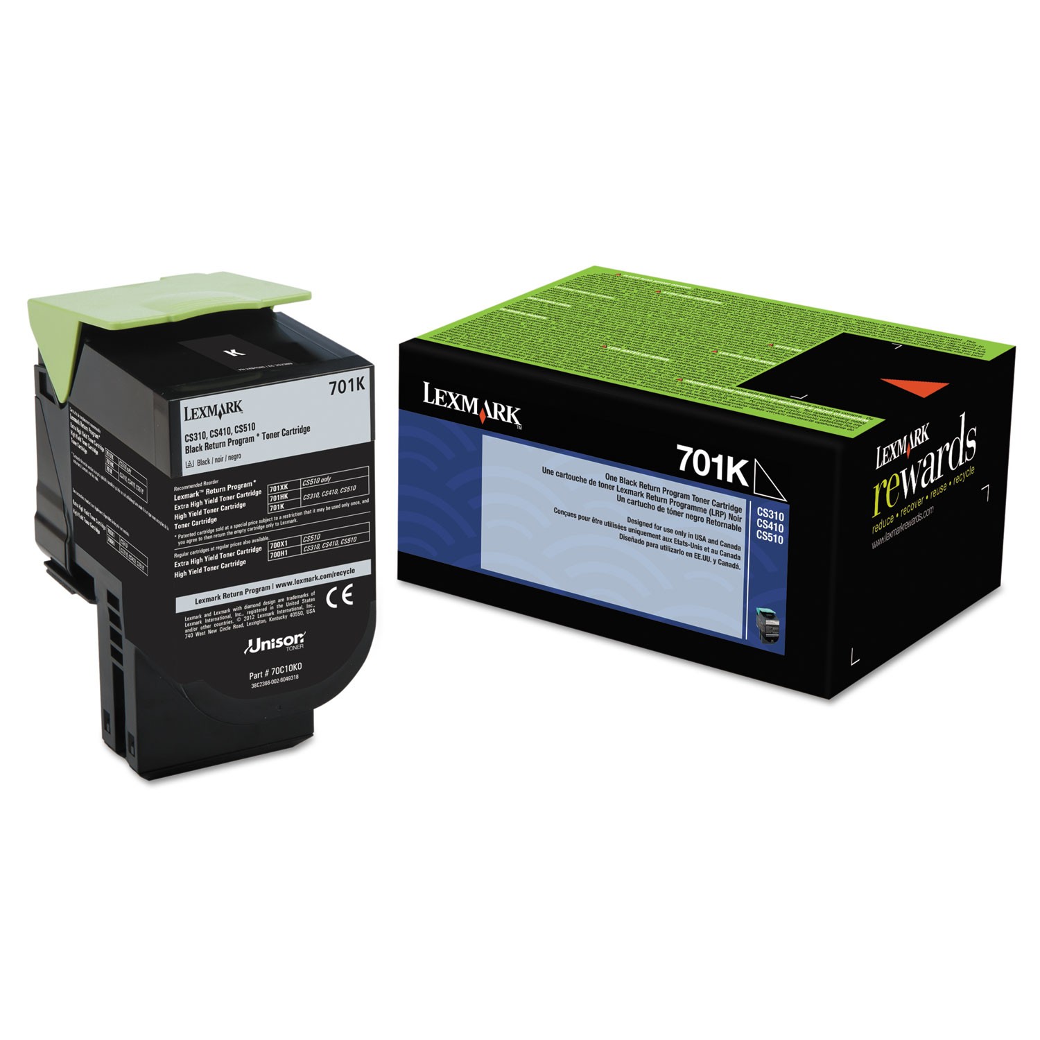 Lexmark 70C10K0 Toner (LEX-701K) 1000 Page-Yield, Black