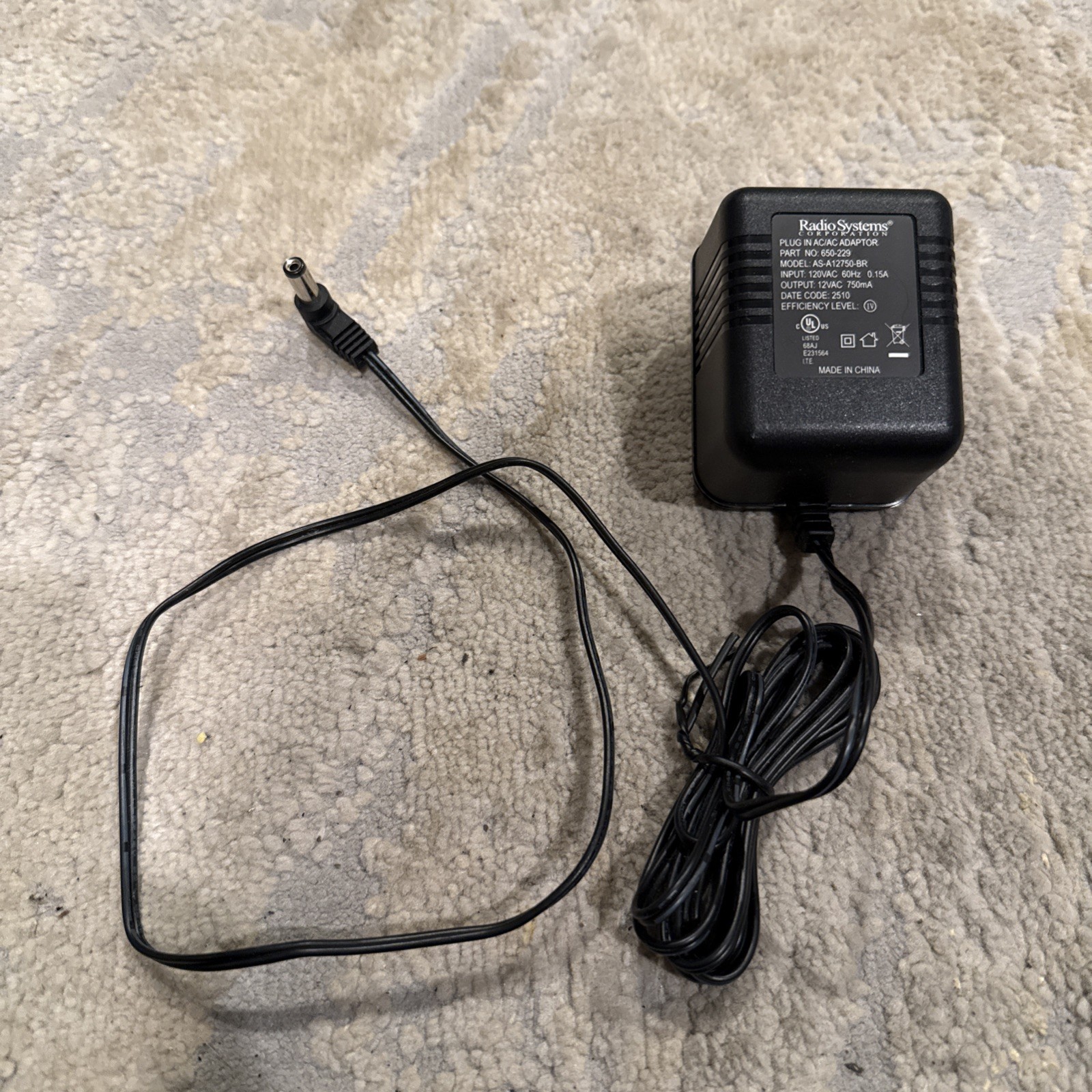 PetSafe Innotek AC Wall Charger Adapter Radio Systems AS-A12750-BR 650-229 12V