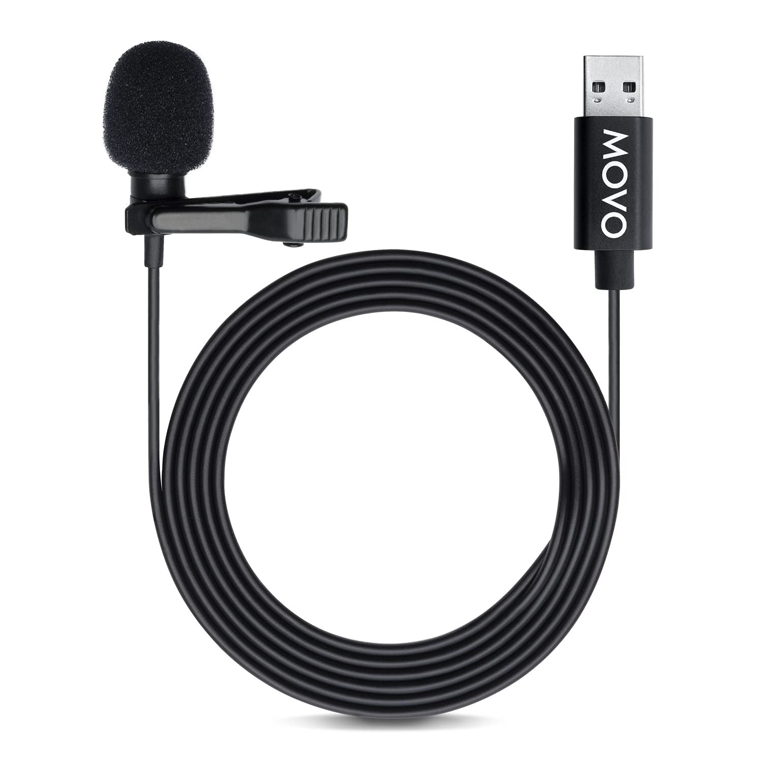 M1 USB Lavalier Lapel Clip-on Omnidirectional Computer Microphone for Laptop, PC