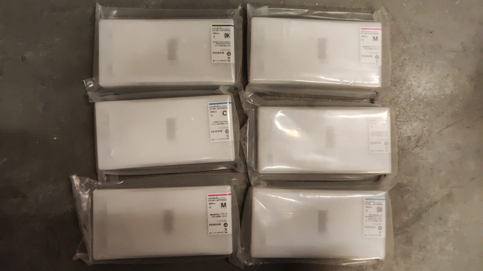 6x Genuine FUJIFILM DX Vividia Ink Cartridges (200ml) - Original