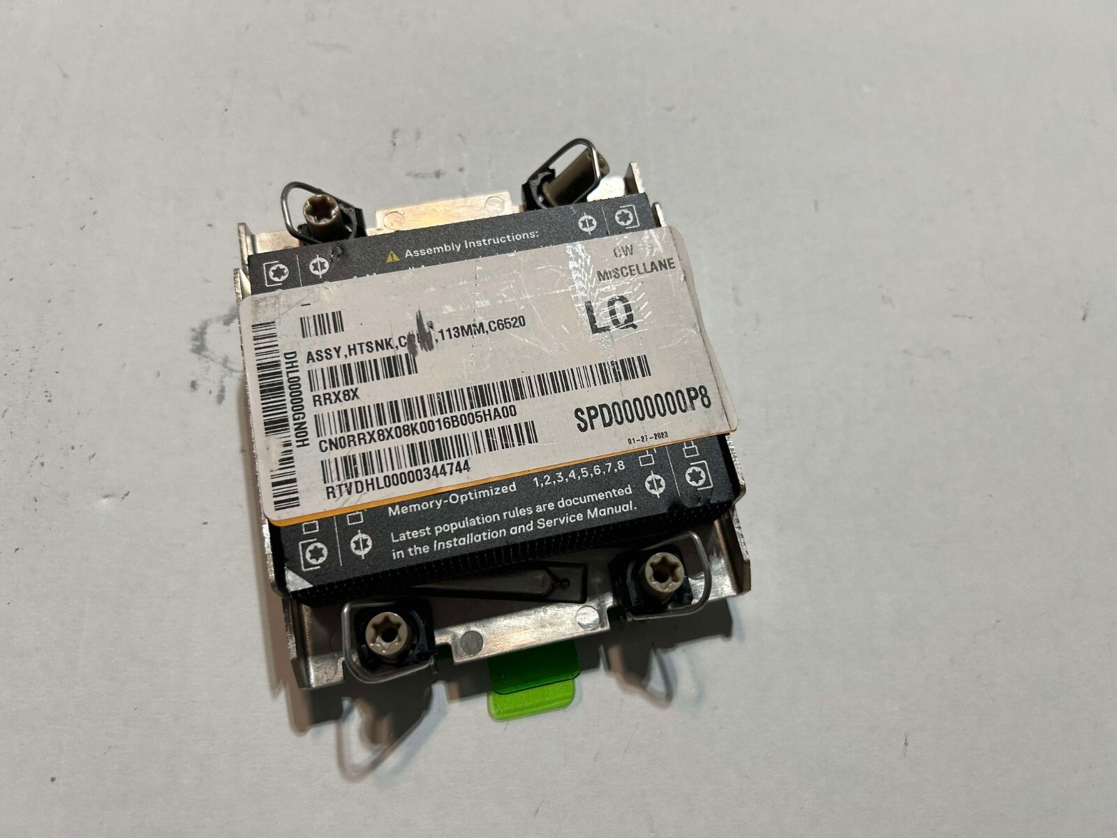 Genuine OEM Dell EMC Poweredge C6400 C6520 CPU Heatsink RRX8X RRX8X