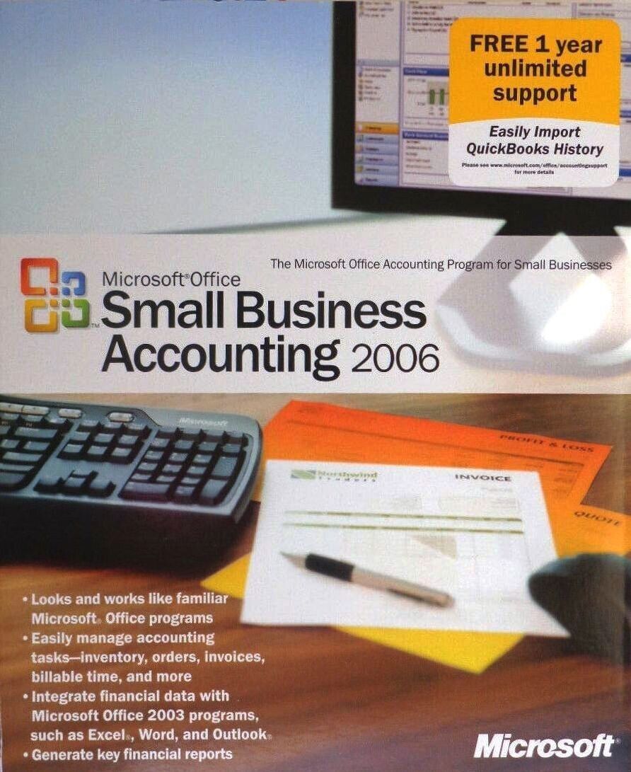 Microsoft Office Small Business Accounting 2006 Full Version w/ License & Key