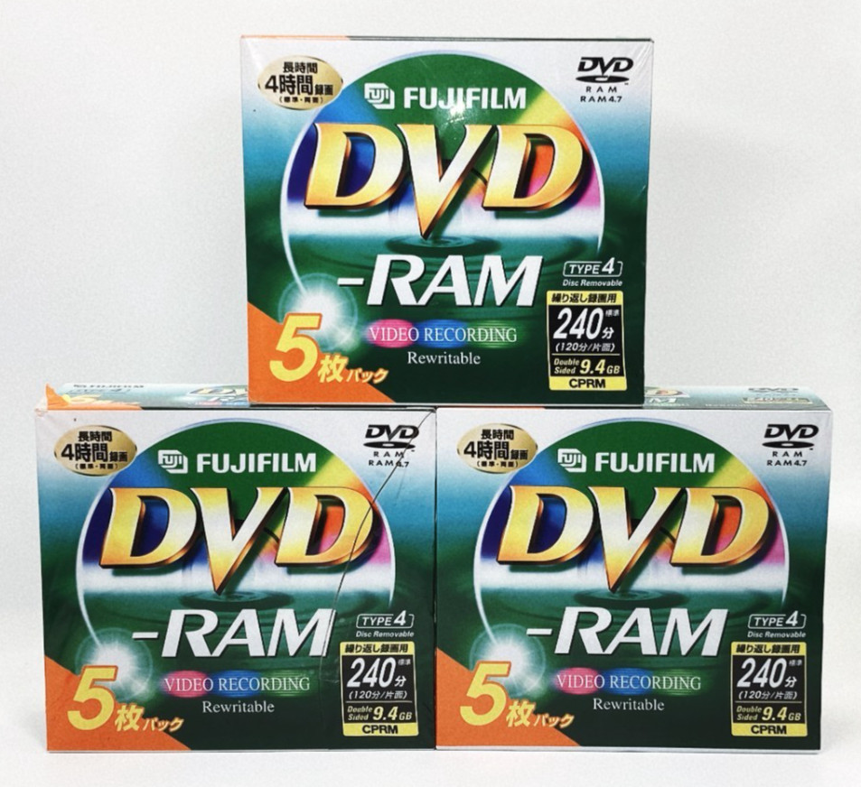 FUJIFILM DVD-RAM Type 4 9.4GB Double Sided 240min Blank Discs Lot of 15 New