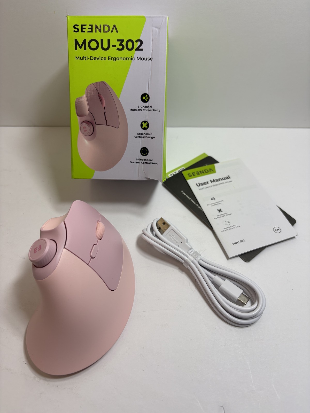 Seenda MOU-302 Wireless Bluetooth Ergonomic Vertical Mouse With Volume Knob