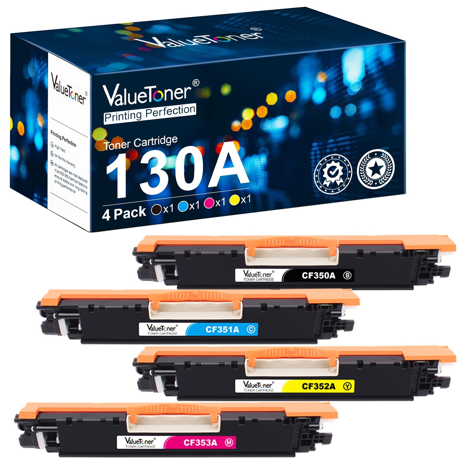 Valuetoner Remanufactured Toner Cartridge Replacement for HP 130A CF350A CF35...