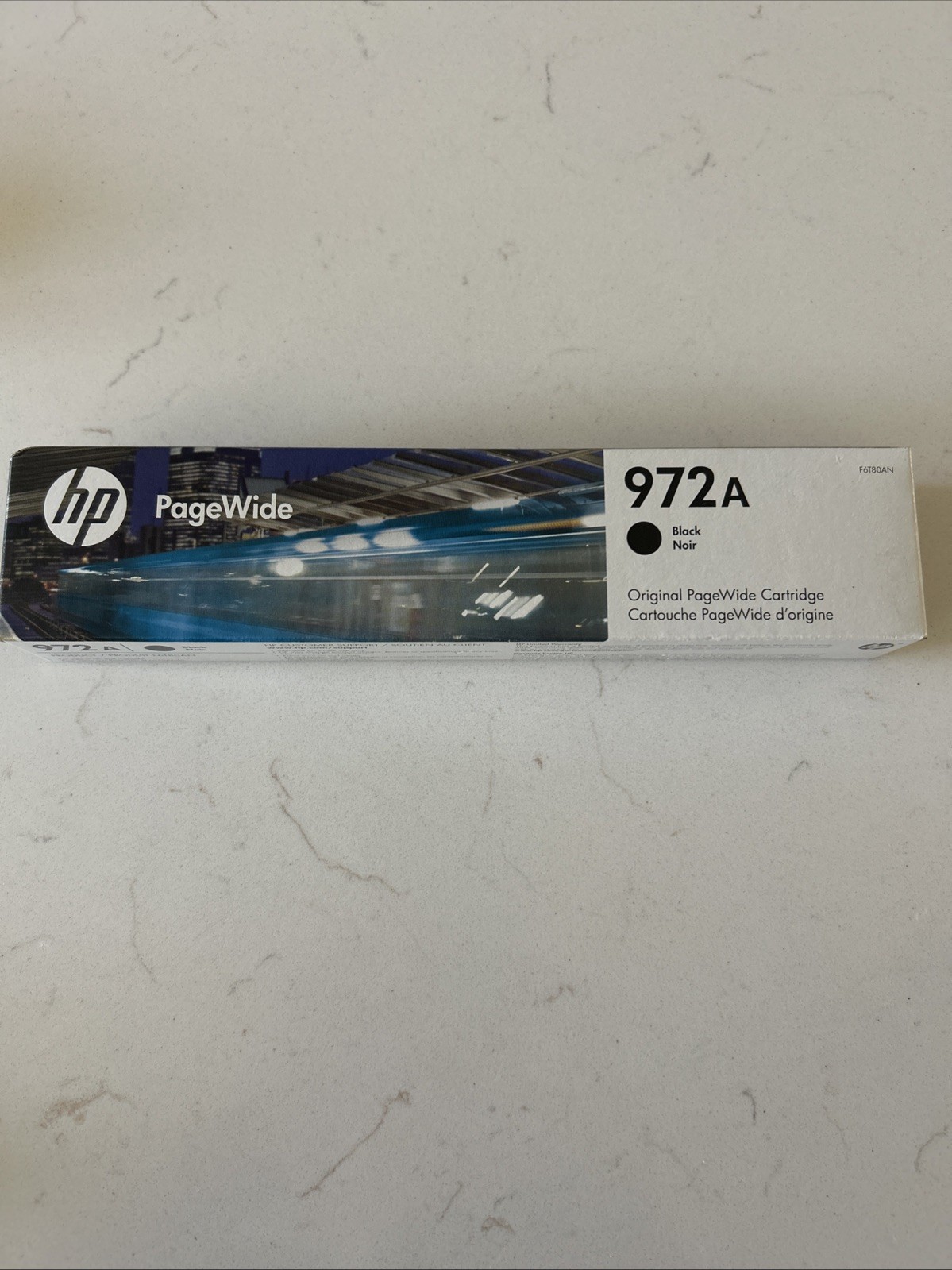 HP 972A Black Genuine Original PageWide Ink Cartridge F6T80AN Pro 377/452, New
