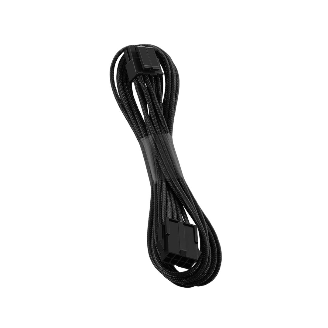 Black Classic ModFlex Sleeved EPS 4+4 Pin Extension Cable Cord PC 45cm