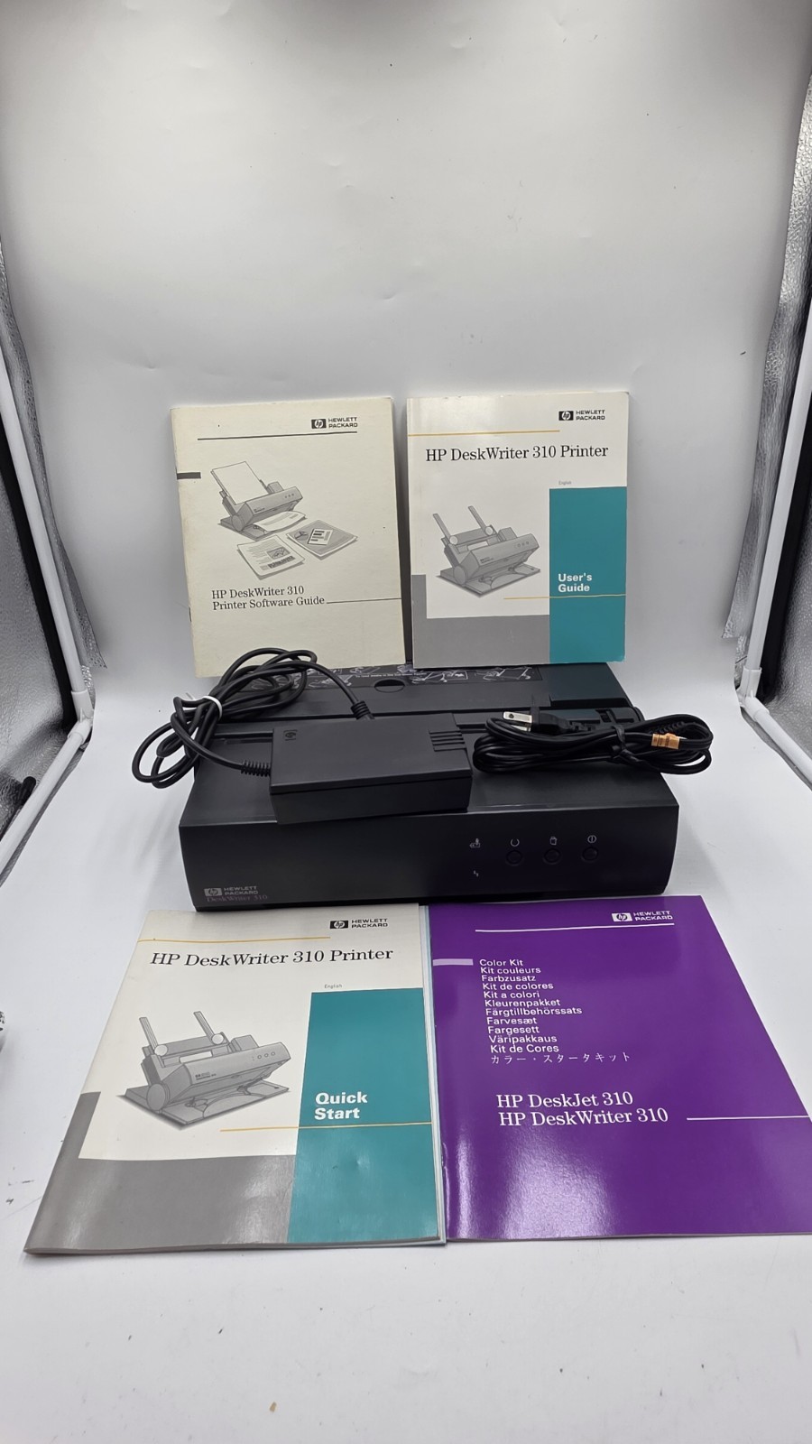 Vintage HP Hewlett Packard Deskjet 310 With Manuals And Ac Adapter. 