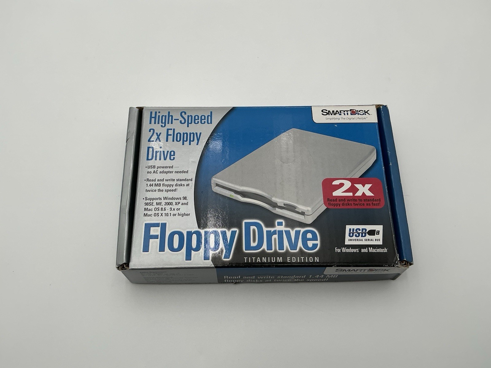  SmartDisk External USB Floppy Disk Drive Titanium Edition Windows or Mac