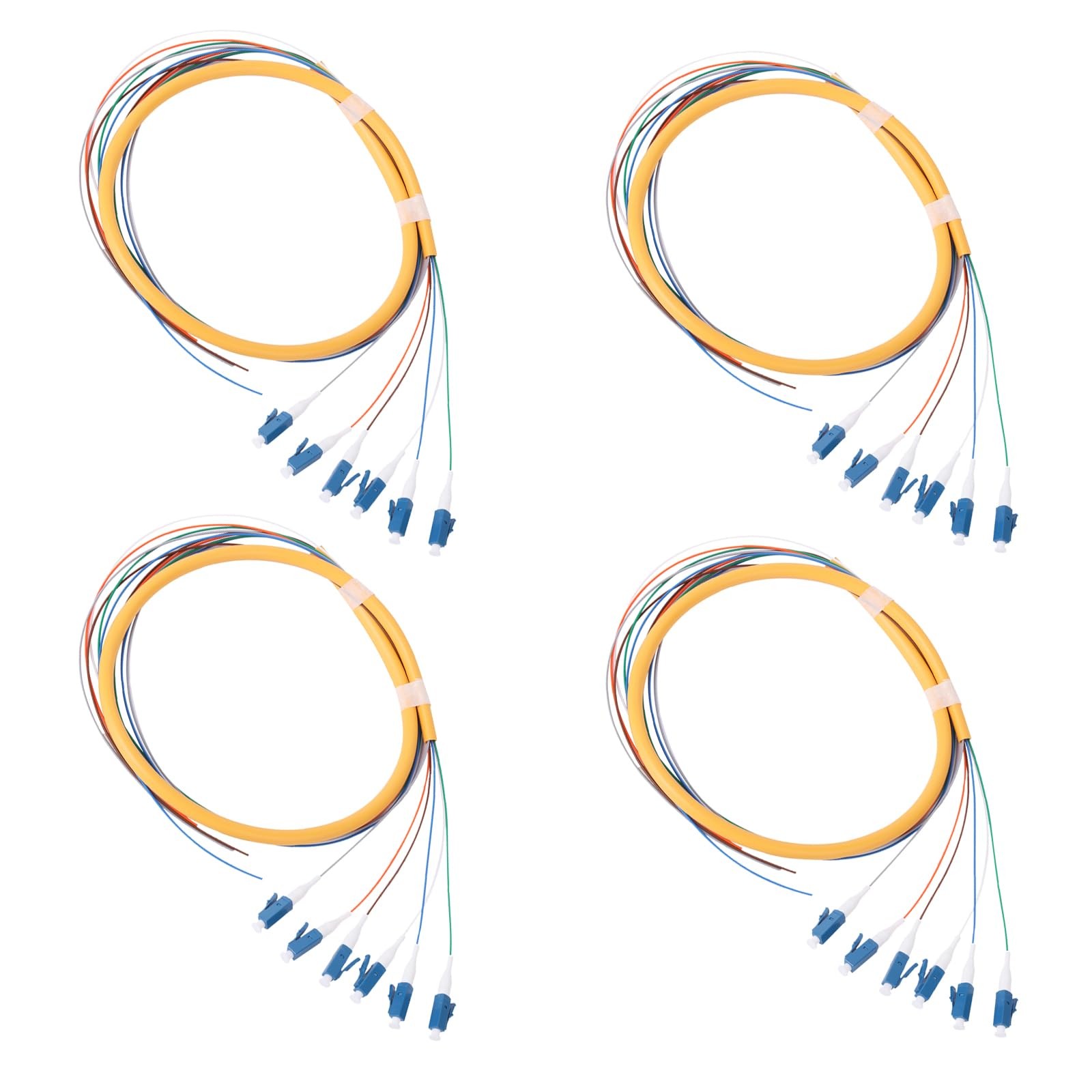 4 PCS 6Strand LC/UPC OS2 Singlemode Fiber Optic Pigtail 9/125um 1.2m FTTH