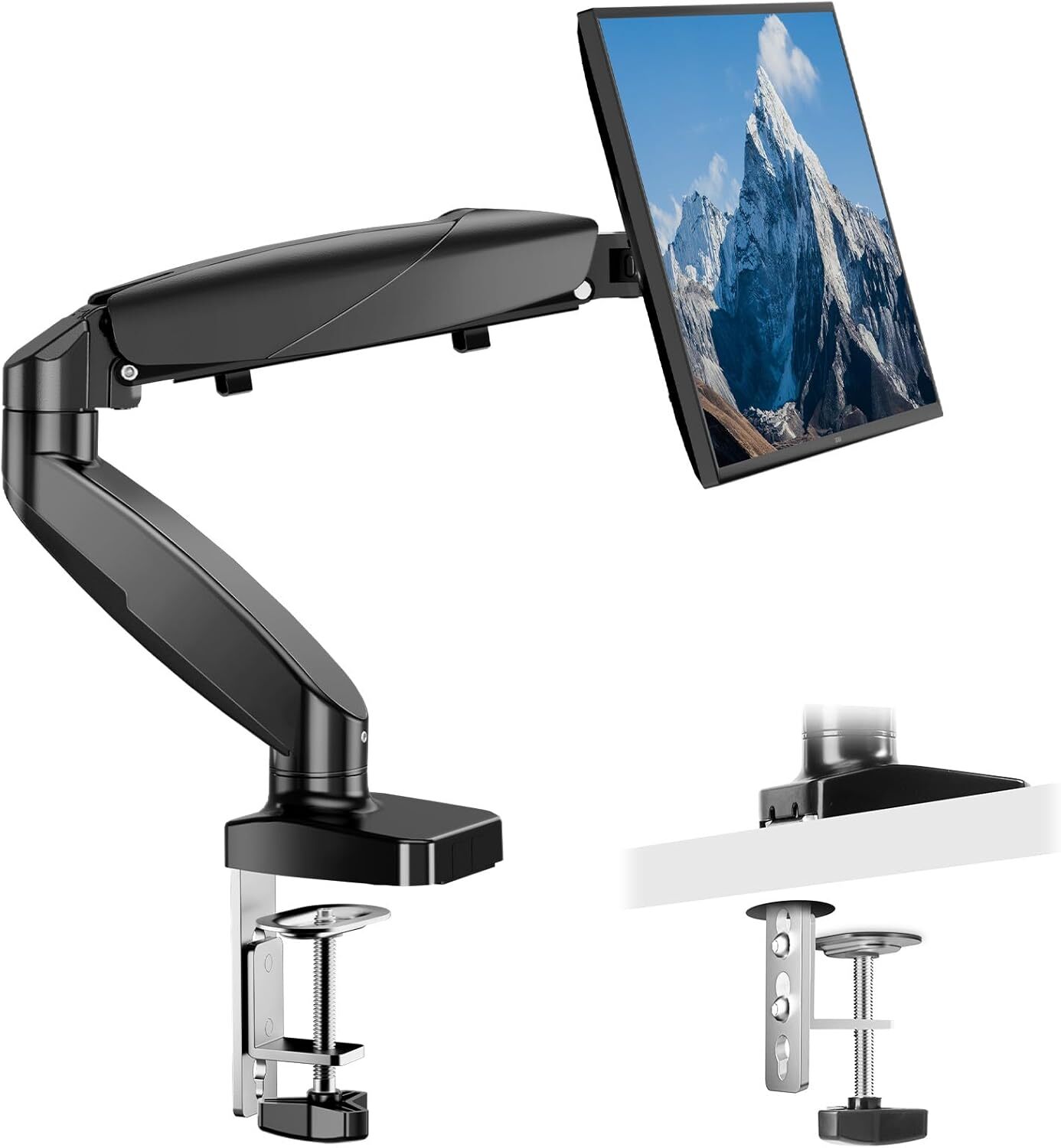 Ultra Wide 15-27" Screen Dual Monitor Mount Gas Spring Monitor Arm Desk Stand