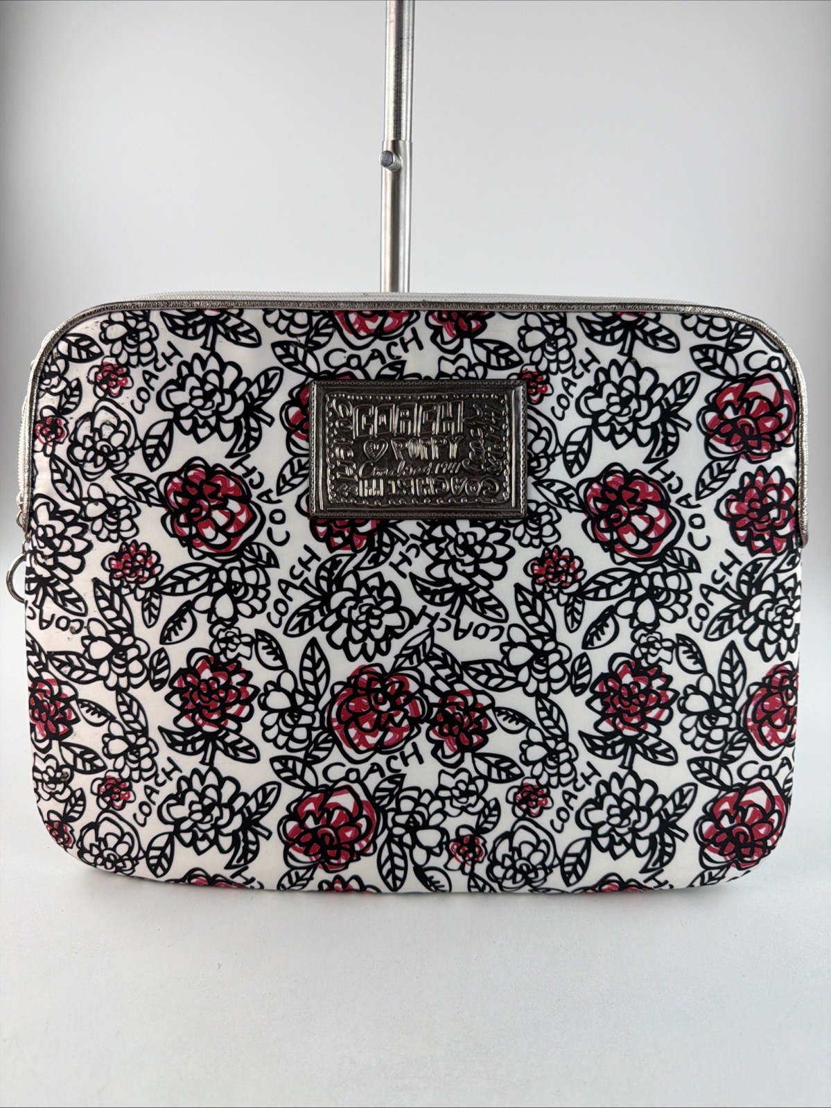 Coach Poppy Floral Nylon w Signature Logo Soft Padded Laptop Sleeve