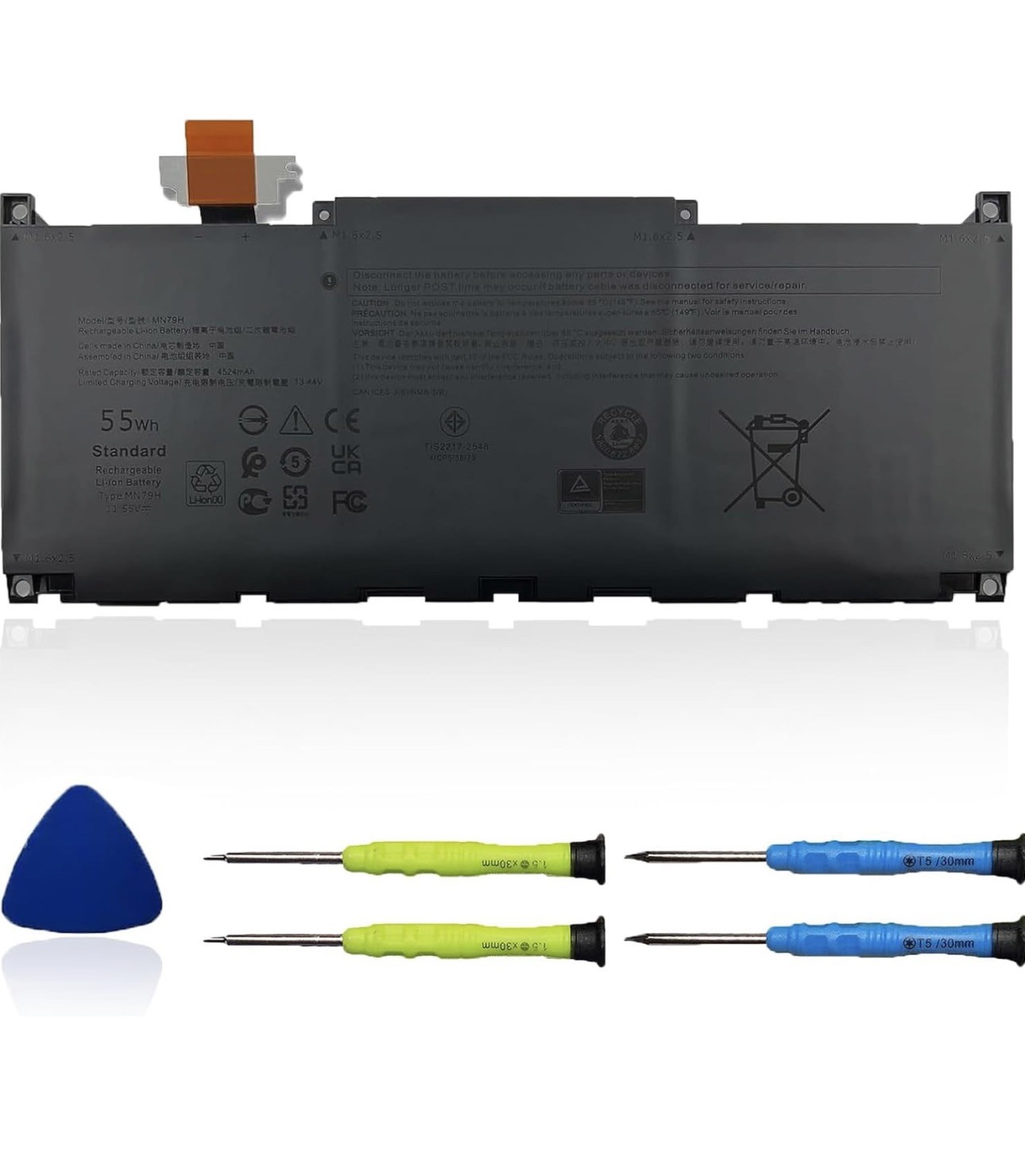 55Wh MN79H Laptop Battery Replacement for Dell XPS 13 Plus 9320 XPS9320 7523BLK