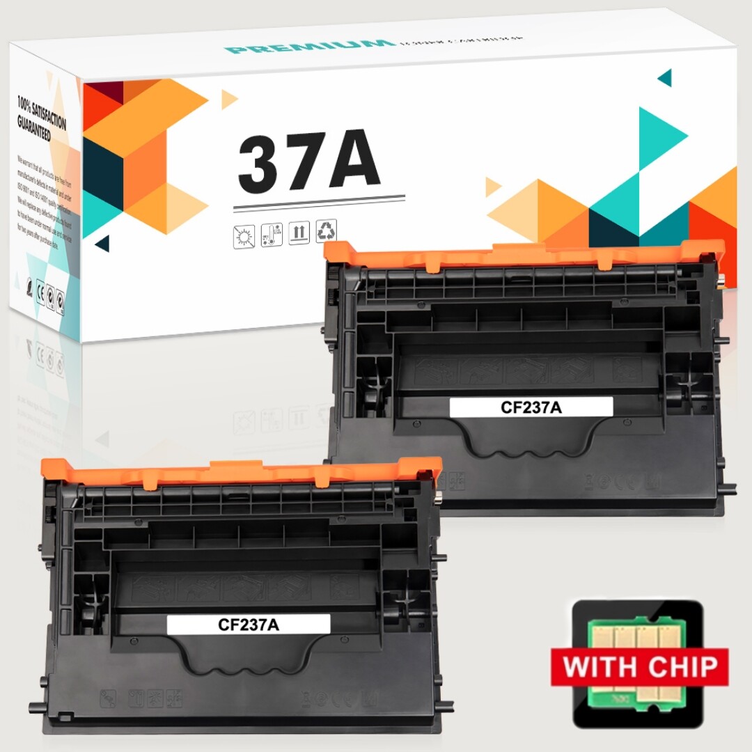 2PK CF237A Toner Compatible With HP 37A LaserJet Enterprise M607 M608 M631 M632