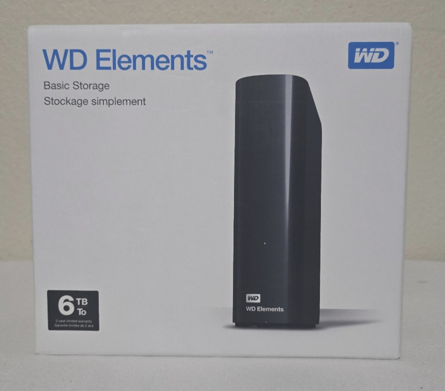 Western Digital Elements WDBWLG0060HBK-NESN 6 TB,External,5400 RPM,3.5 inch Hard