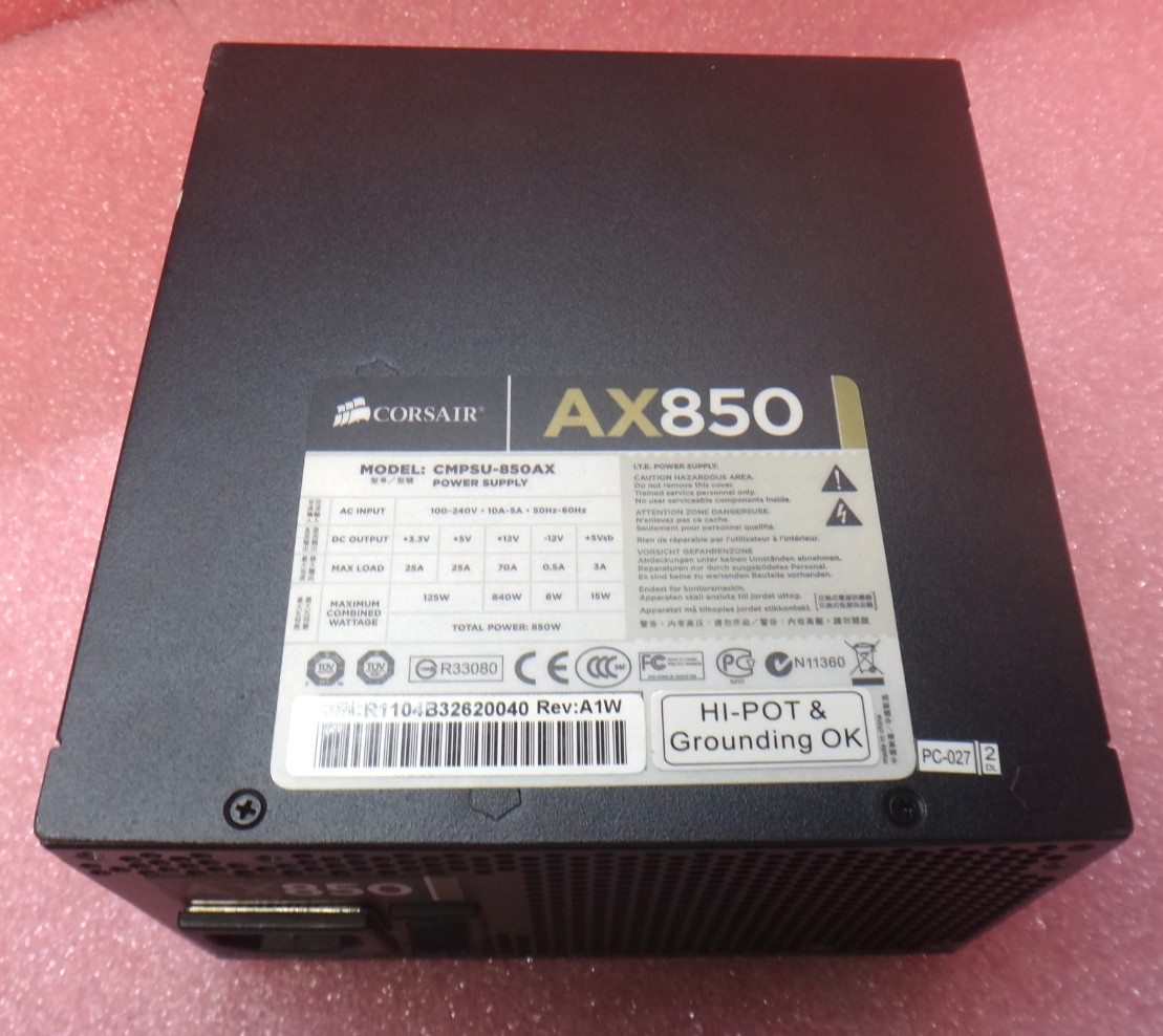  Corsair Professional Series AX 850 Watt ATX/EPS Modular 80 PLUS Gold (AX850) 