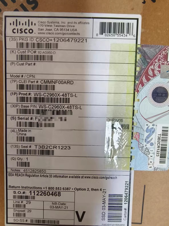 Cisco Catalyst WS-C2960X-48TS-L switch 48 ports NEW Fast shipping FedEx or DHL