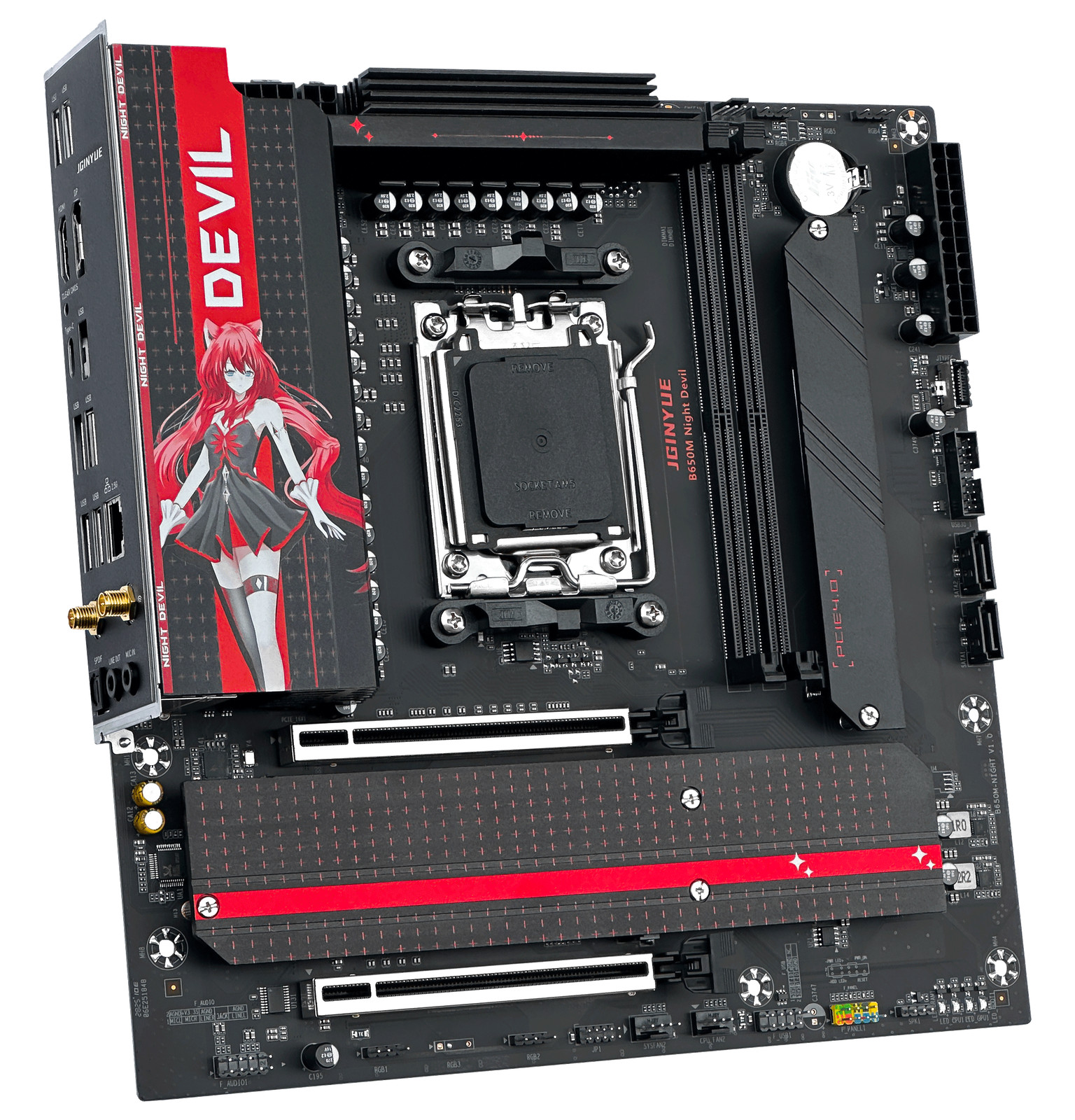 JGINYUE B650M Night Devil AM5 DDR5 Motherboard