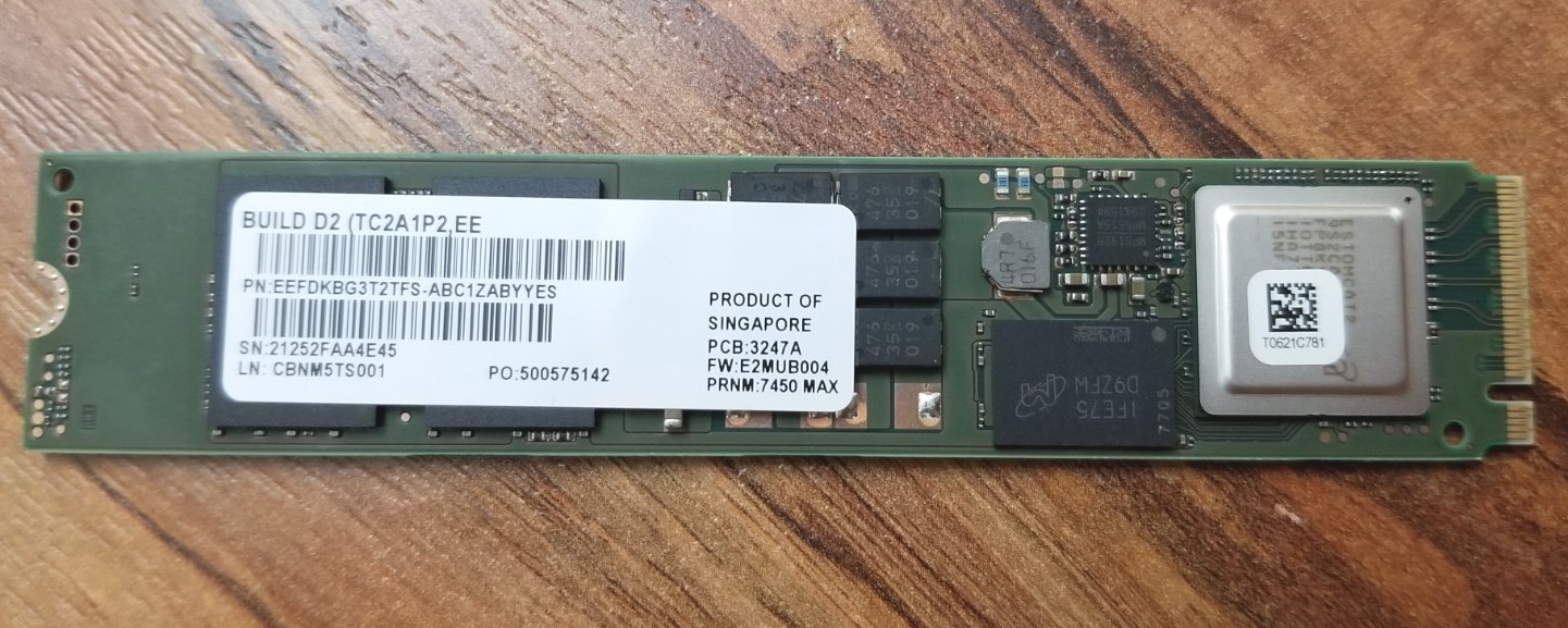Micron 7450 MAX 3.2TB M.2 22110 NVMe PCIe 4.0 SSD MTFDKBG3T2TFS Engineer Sample