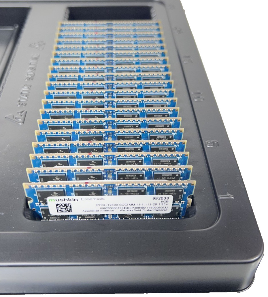 Lot of 19x Mushkin Essentials 8GB DDR3 1600 PC3L-12800 Laptop SODIMM 204-Pin