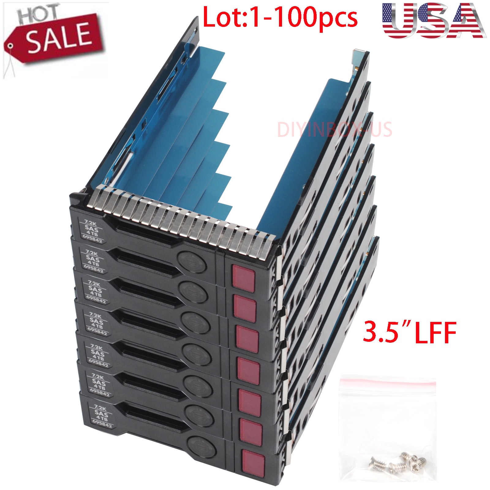 Lot 3.5" LFF HP 651314-001 HDD Hard Drive Caddy Tray for DL360 DL380 G9 G8 G10